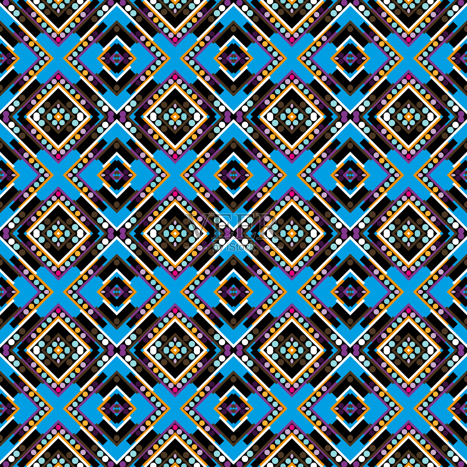 色彩抽象民族无缝图案涂鸦风格与城市现代风格元素鲜明品质插画为您的设计插画图片素材