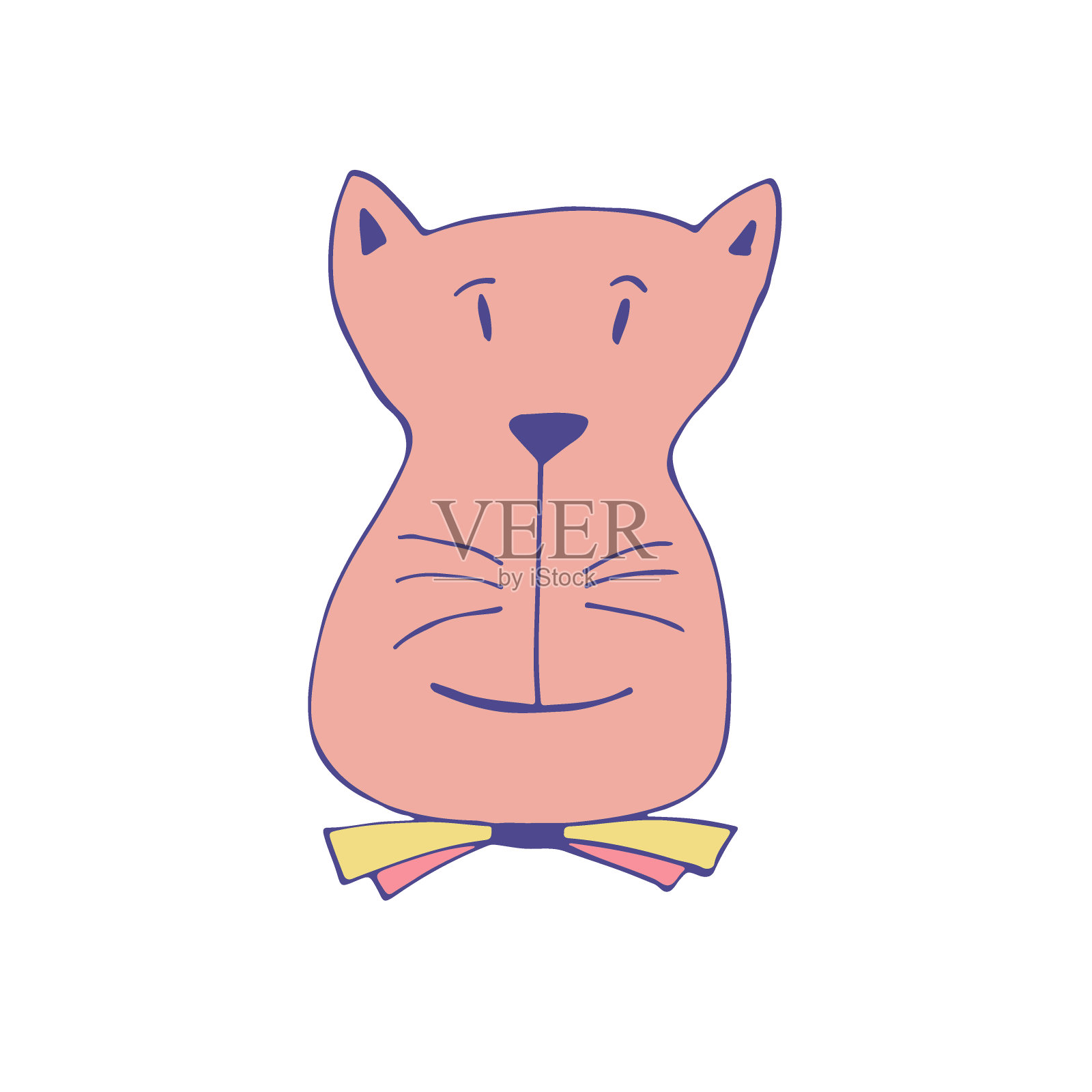 卡通猫图标。矢量打印海报，贴纸，衬衫设计。插画图片素材