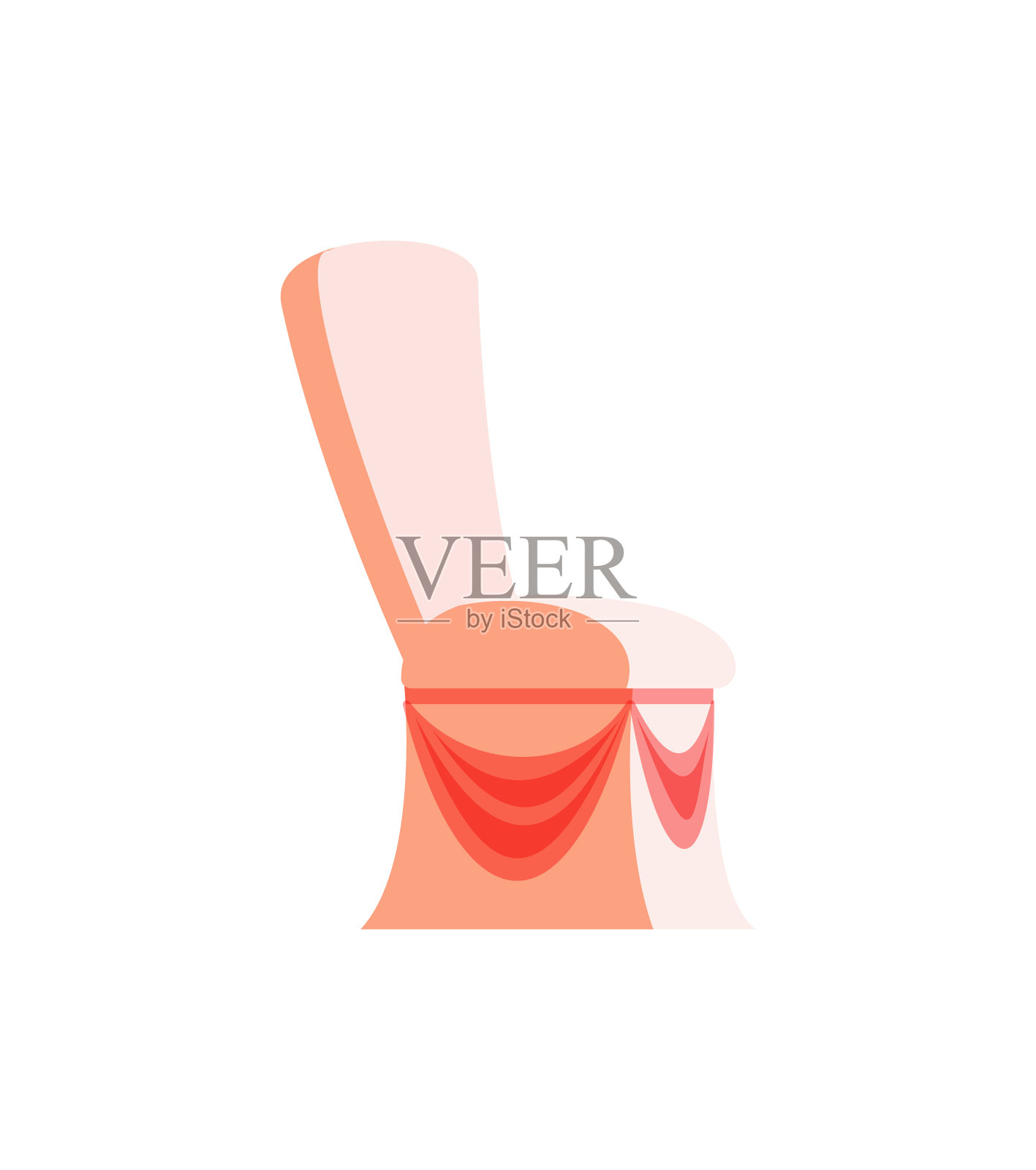 粉色椅子装饰布一个座位矢量图标插画图片素材