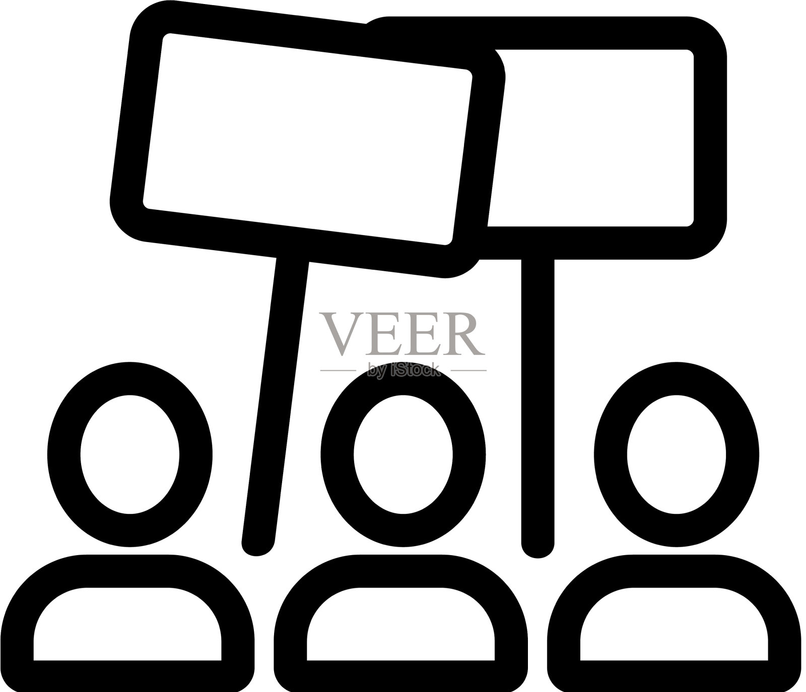 选举集会人们举着标志设计元素图片