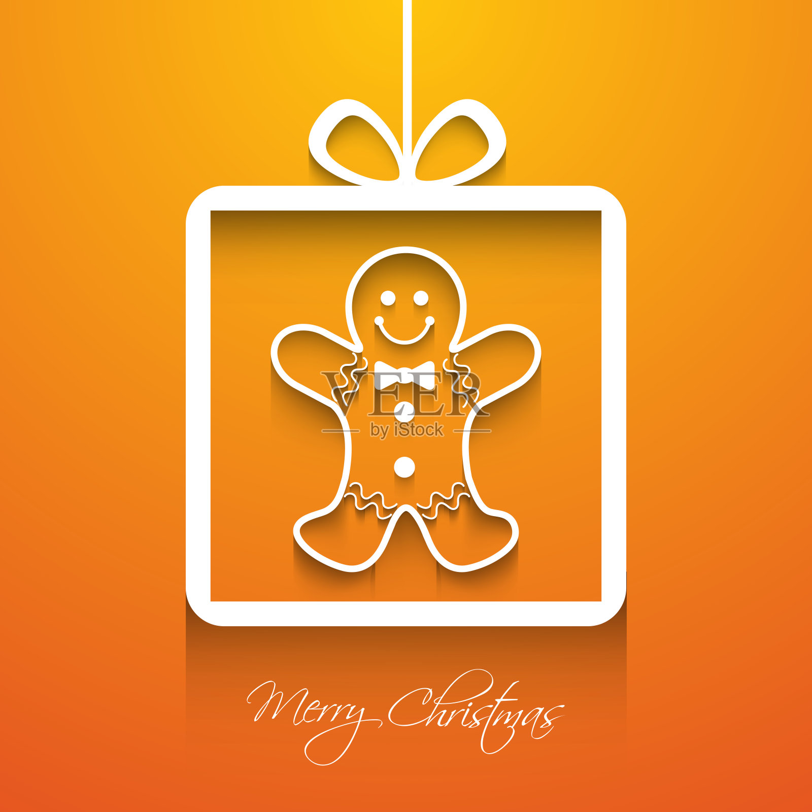 庆祝基督教社区节日的圣诞快乐插图。插画图片素材