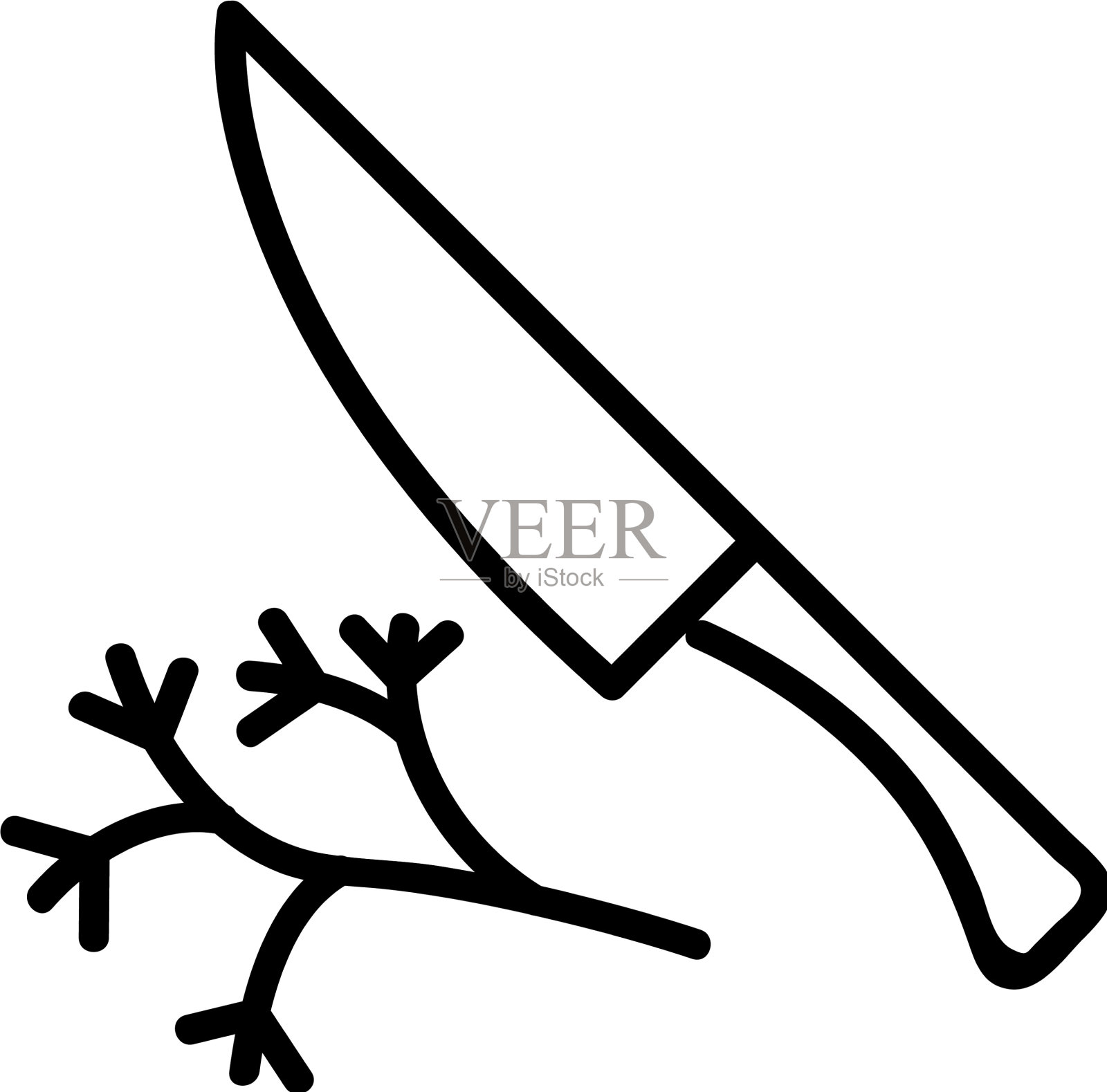 刀切小茴香图标轮廓设计元素图片