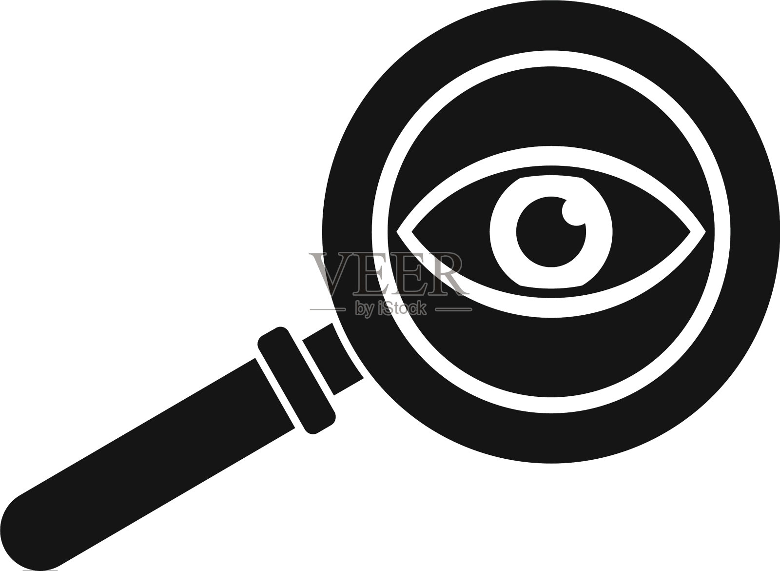 眼睛检查放大镜图标样式简单图标素材