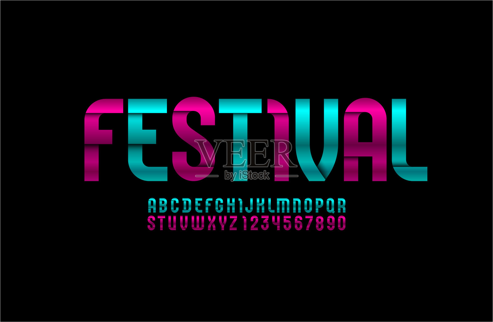 亮钢高字体，浓缩时尚字母表，大写拉丁字母从A到Z和阿拉伯数字从0到9为您设计，矢量插图10EPS插画图片素材