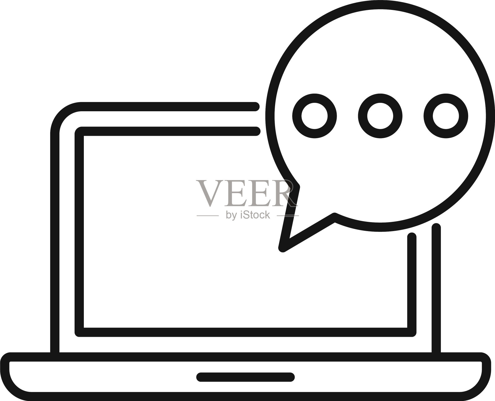 笔记本聊天图标轮廓风格图标素材