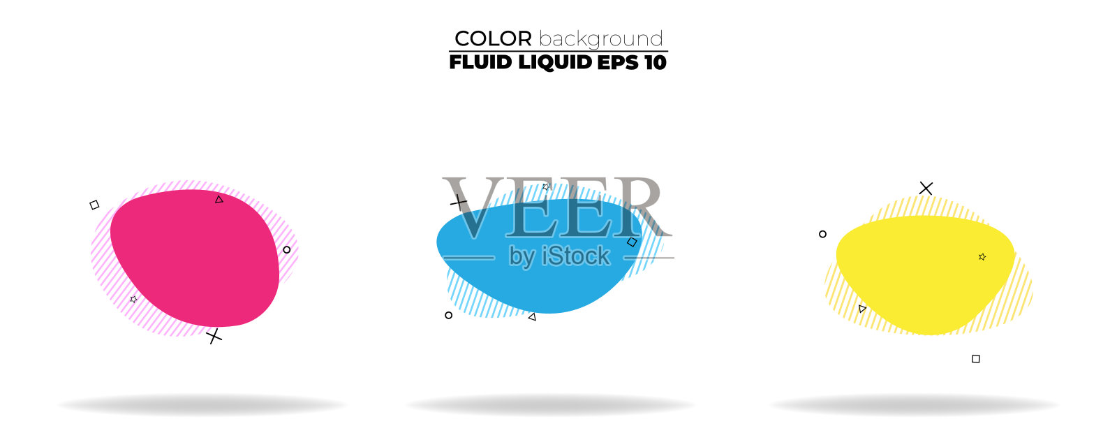 流体形状矢量集。梯度液体与霓虹灯颜色，项目的设计，传单，persentation，礼品卡，海报在墙上，着陆页，封面，横幅，社交媒体张贴设计模板素材