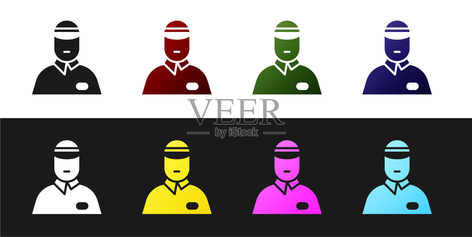 设置卖方图标隔离在黑色和白色图标素材