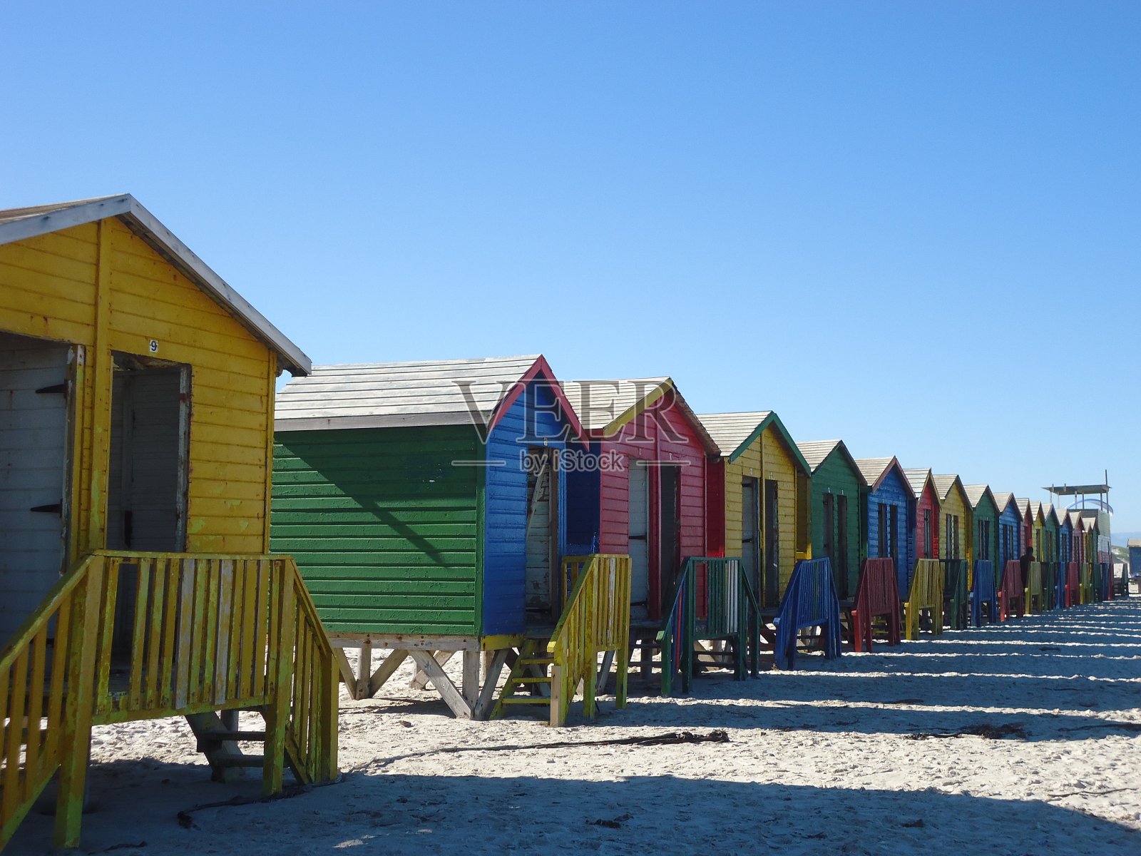 Muizenberg海滩-开普敦-南非。照片摄影图片