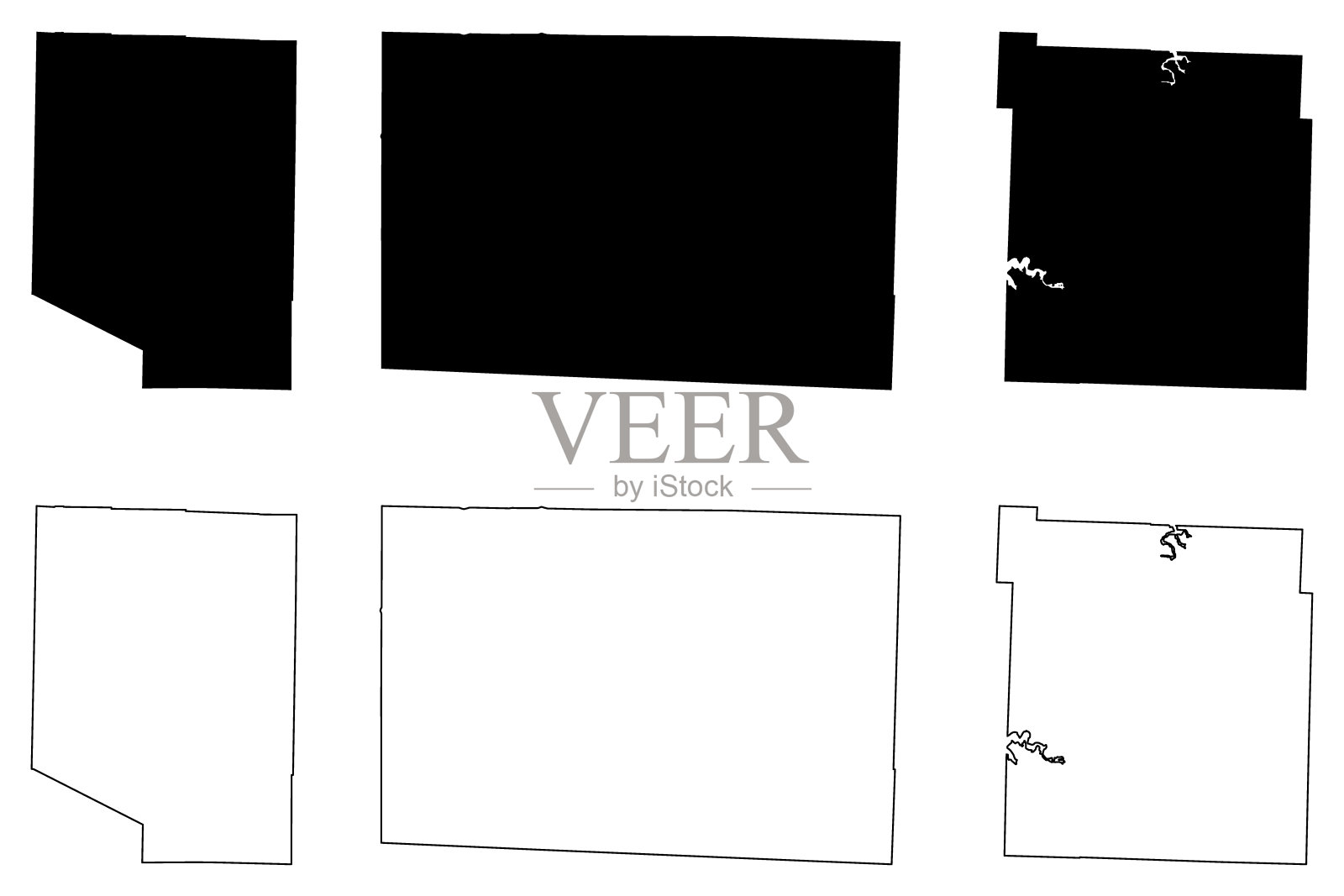 普瓦斯基，牛顿和波尔克县，密苏里州(美国县，美国，美国，美国)地图矢量插图，草稿示意图插画图片素材