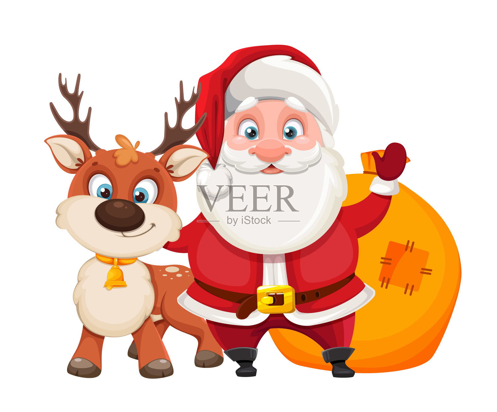 圣诞快乐，新年快乐。圣诞老人设计元素图片