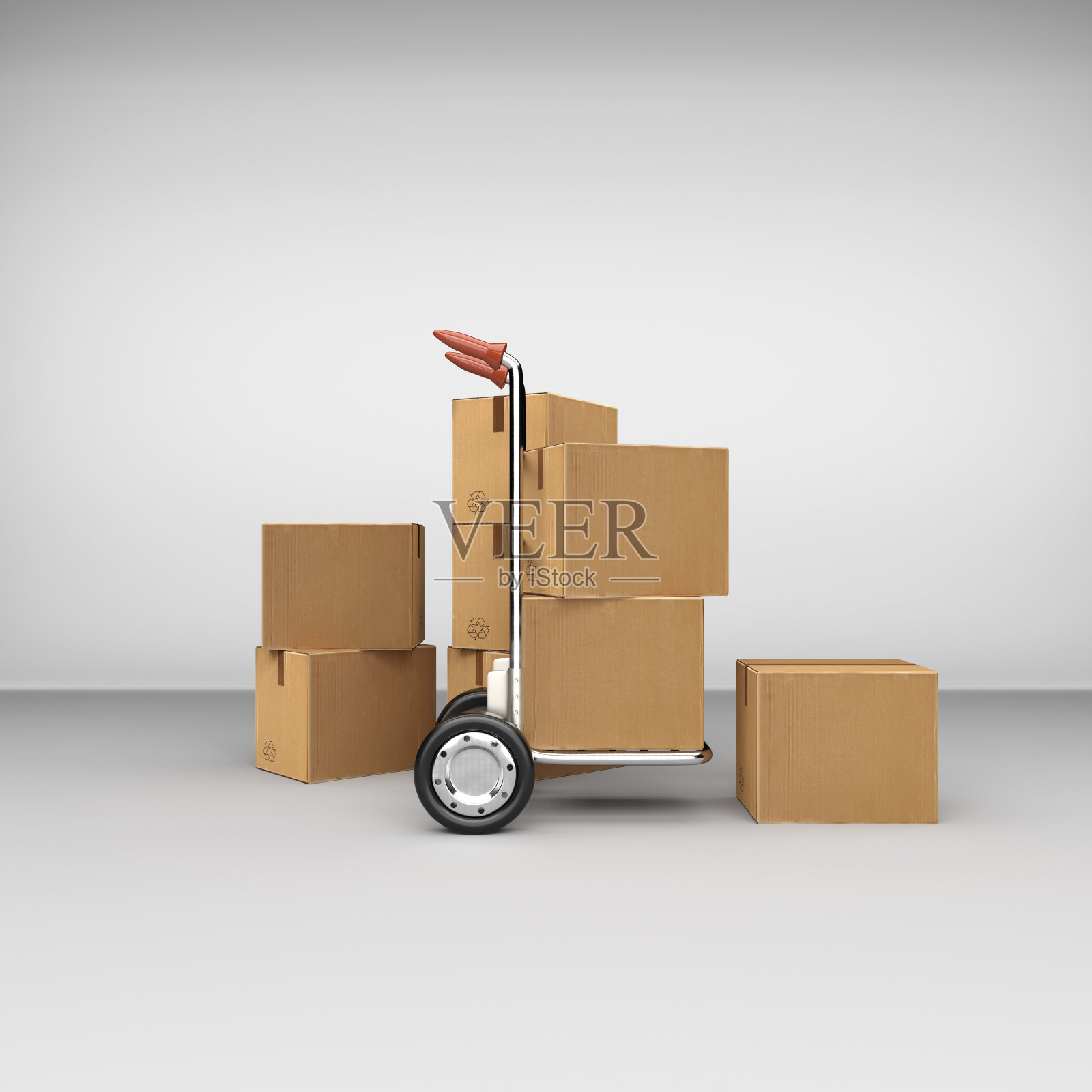 纸板箱和手推车照片摄影图片