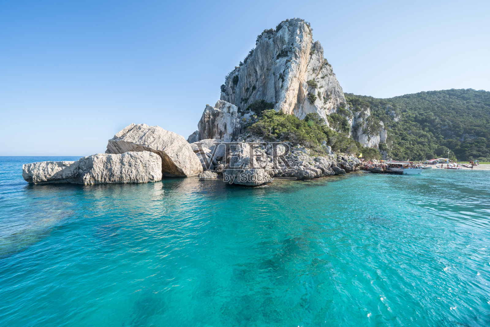 卡拉月海滩，撒丁岛，意大利照片摄影图片