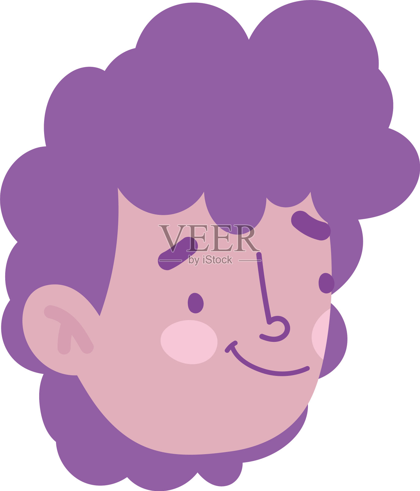 年轻人面对男性角色卡通孤立设计元素图片