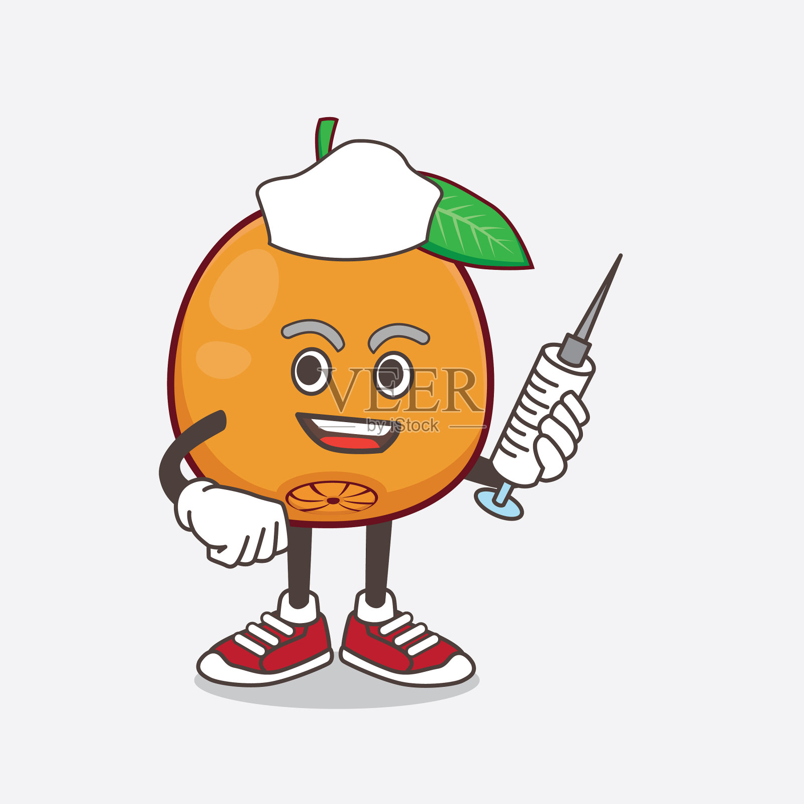 脐橙卡通吉祥物角色护士插画图片素材