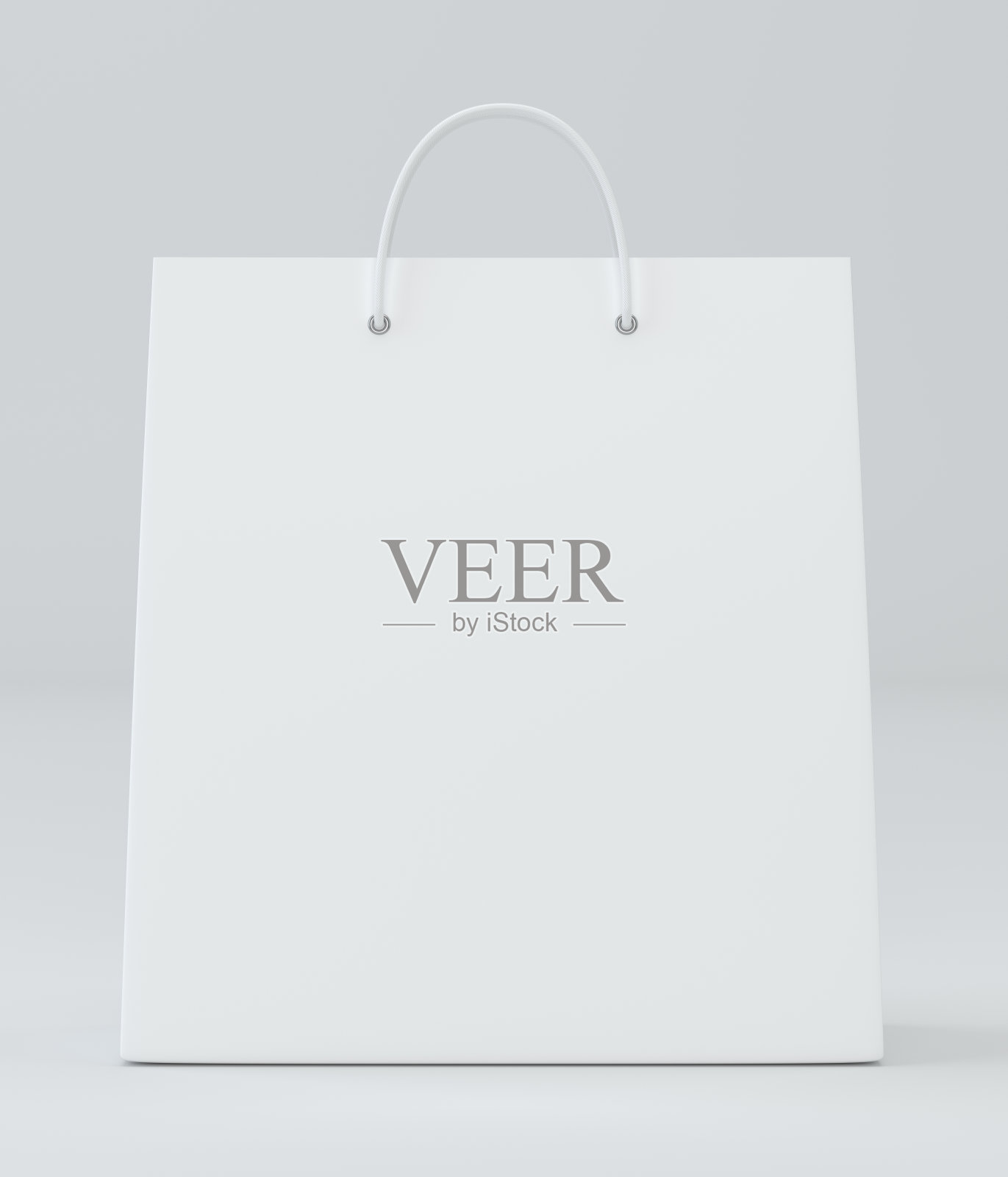 纸购物袋在白色的工作室背景。三维渲染照片摄影图片