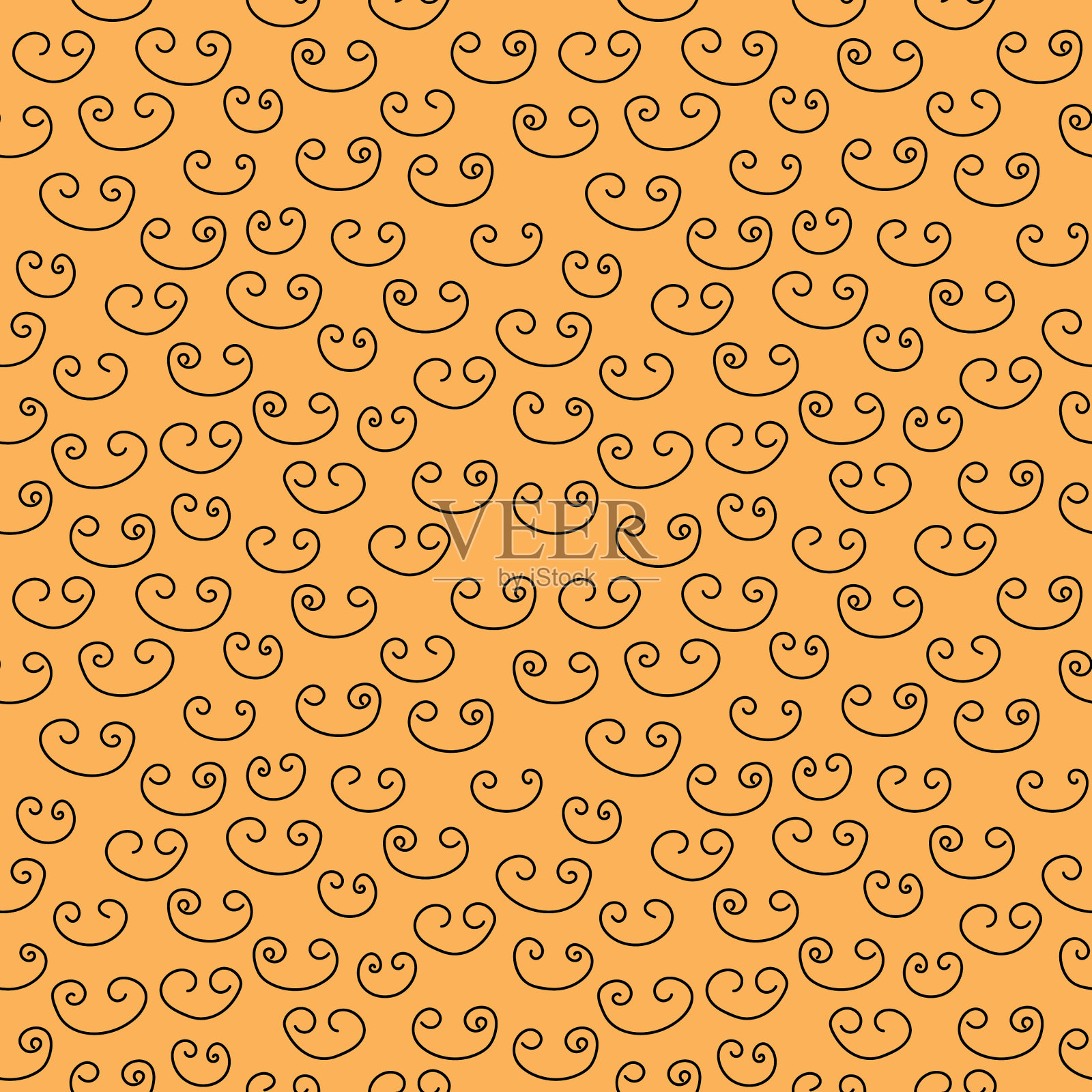 许多黑色双卷在橙色的背景插画图片素材