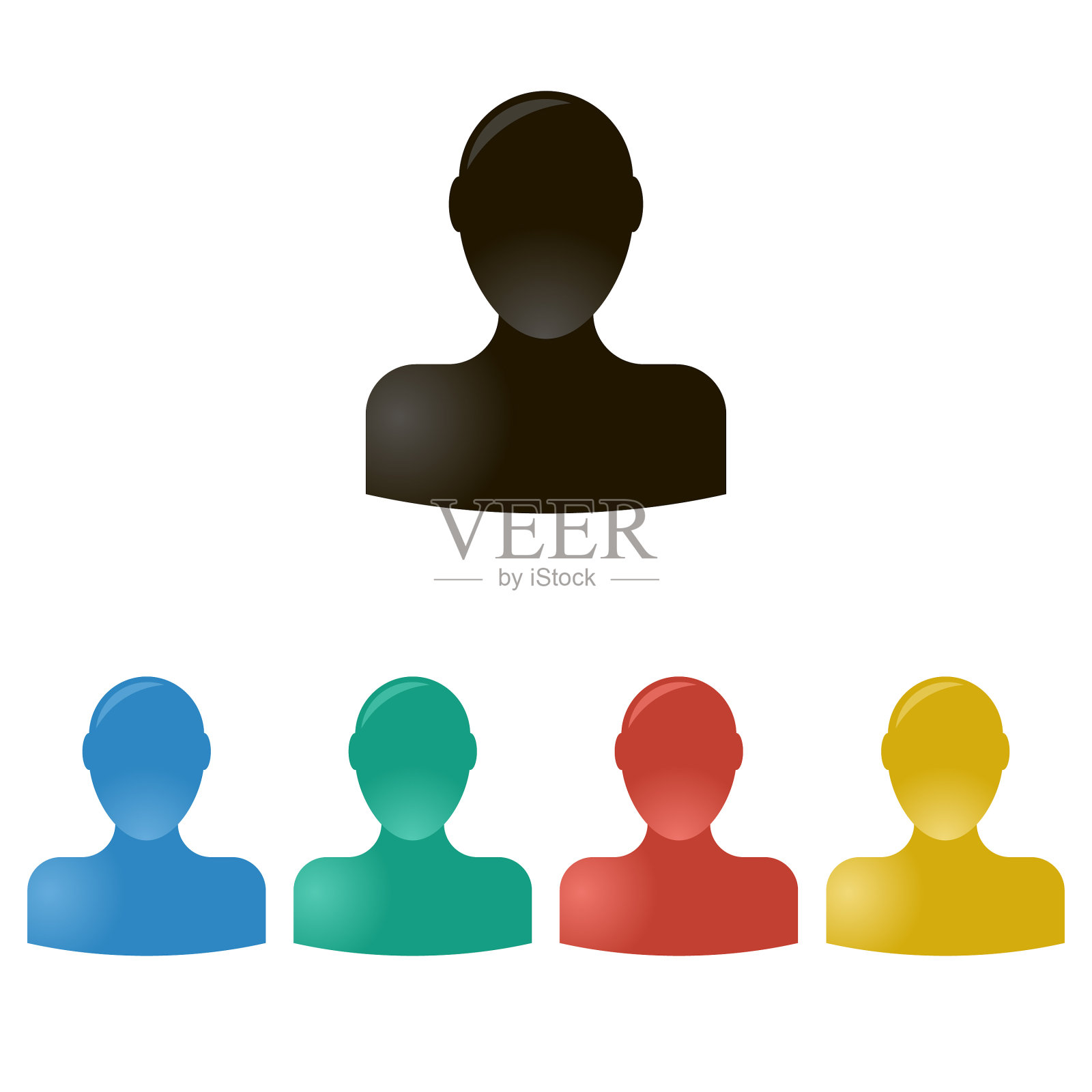 印刷人物图标孤立在白色背景图标素材