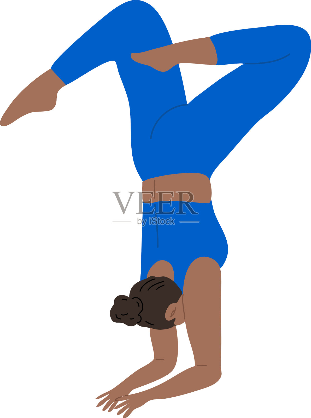 黑头发的女人穿着蓝色运动服设计元素图片