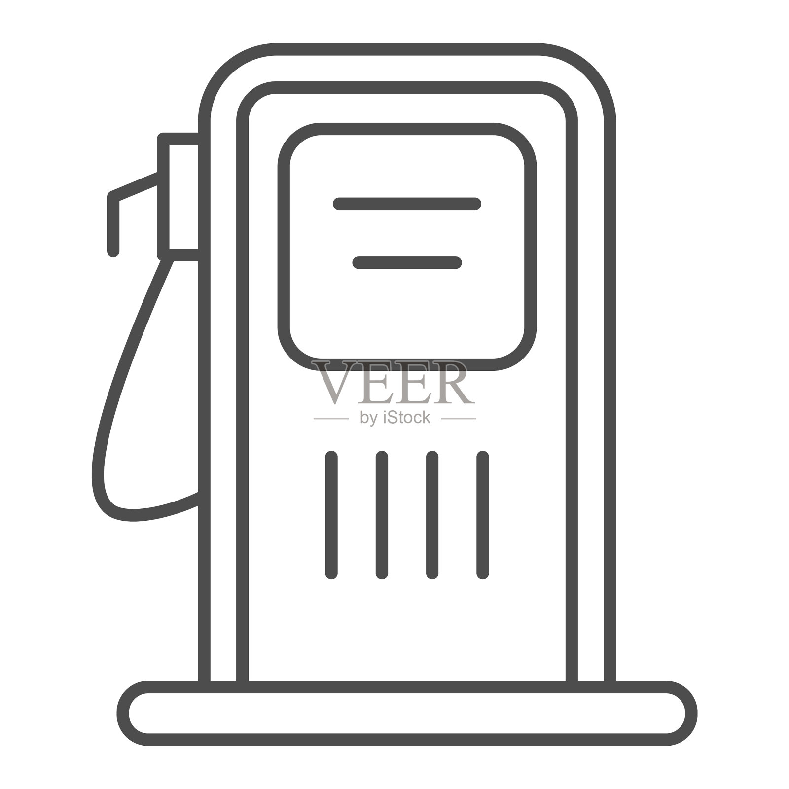 加油站细线标志交通标志插画图片素材