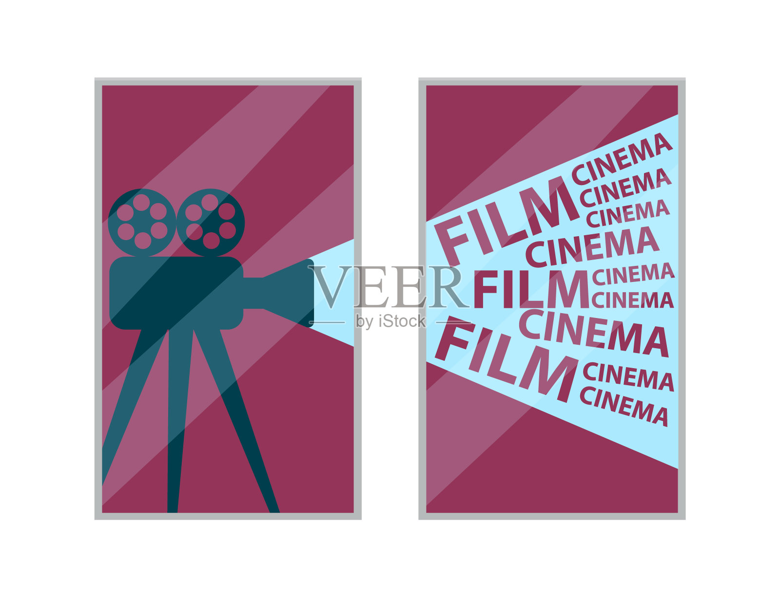 带胶卷的旧摄像机的墙上图片插画图片素材