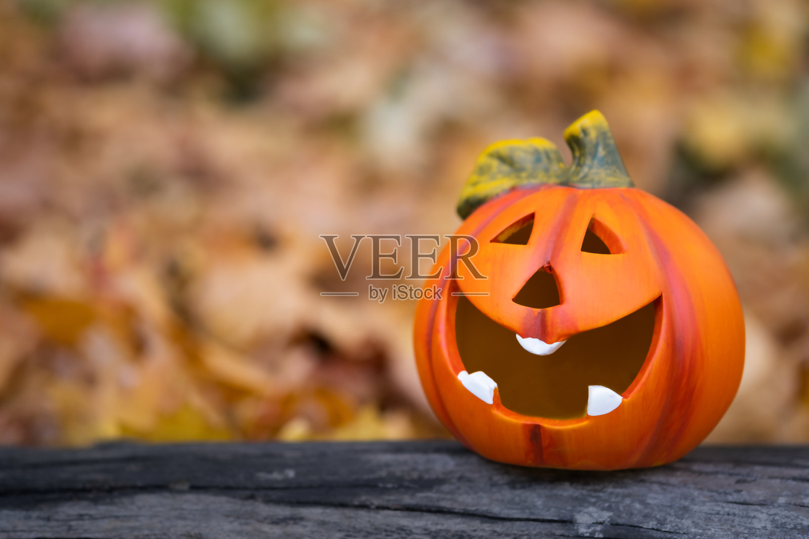 木桌上滑稽的南瓜照片摄影图片