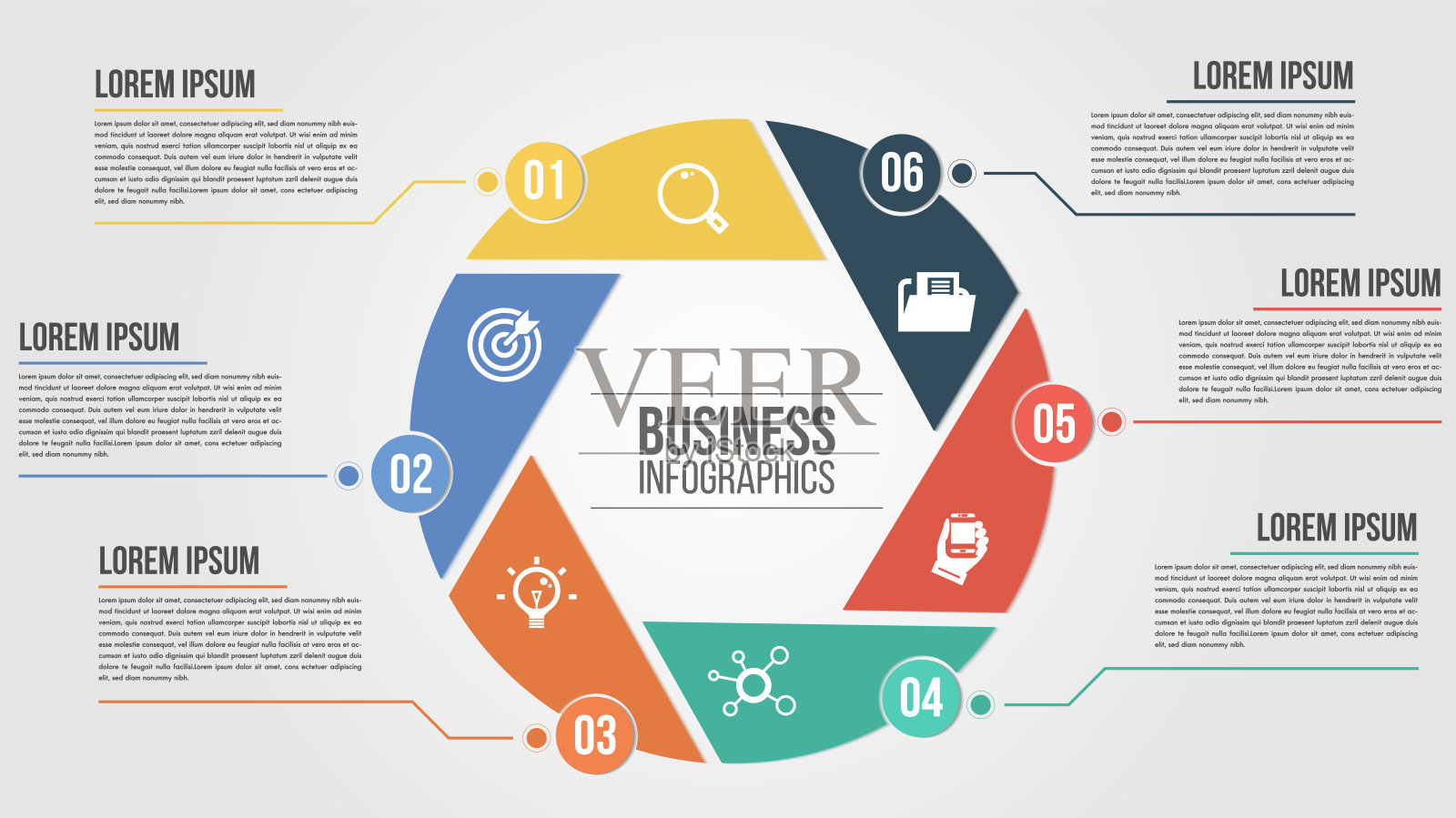 矢量圆箭头信息图。模板循环图，图，演示和圆形图表。业务概念部分、步骤或流程。抽象的背景。文本编辑的空间。插画图片素材