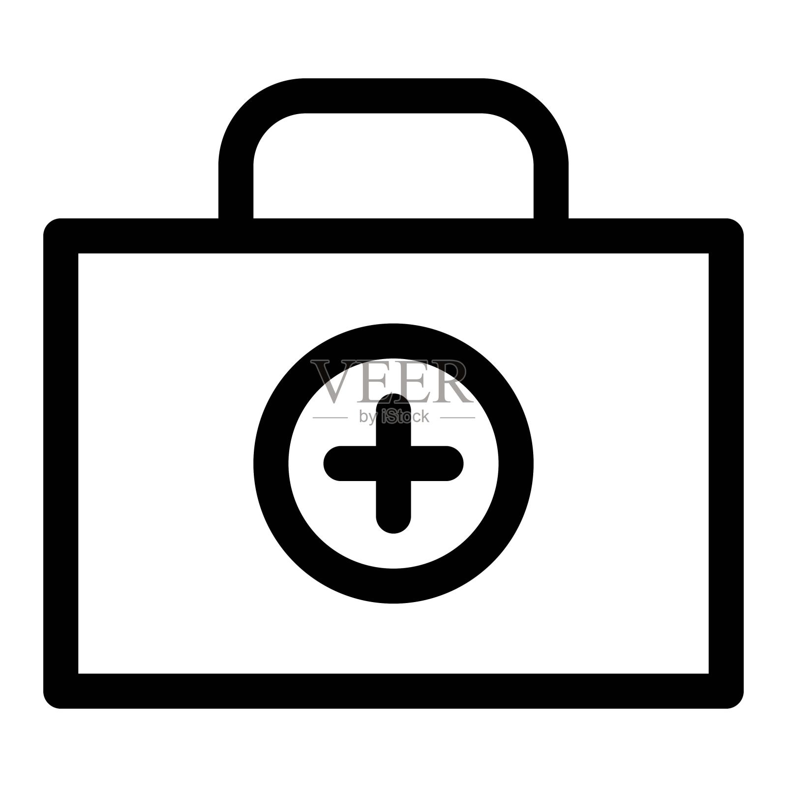 急救箱图标。急救包图标。插画图片素材