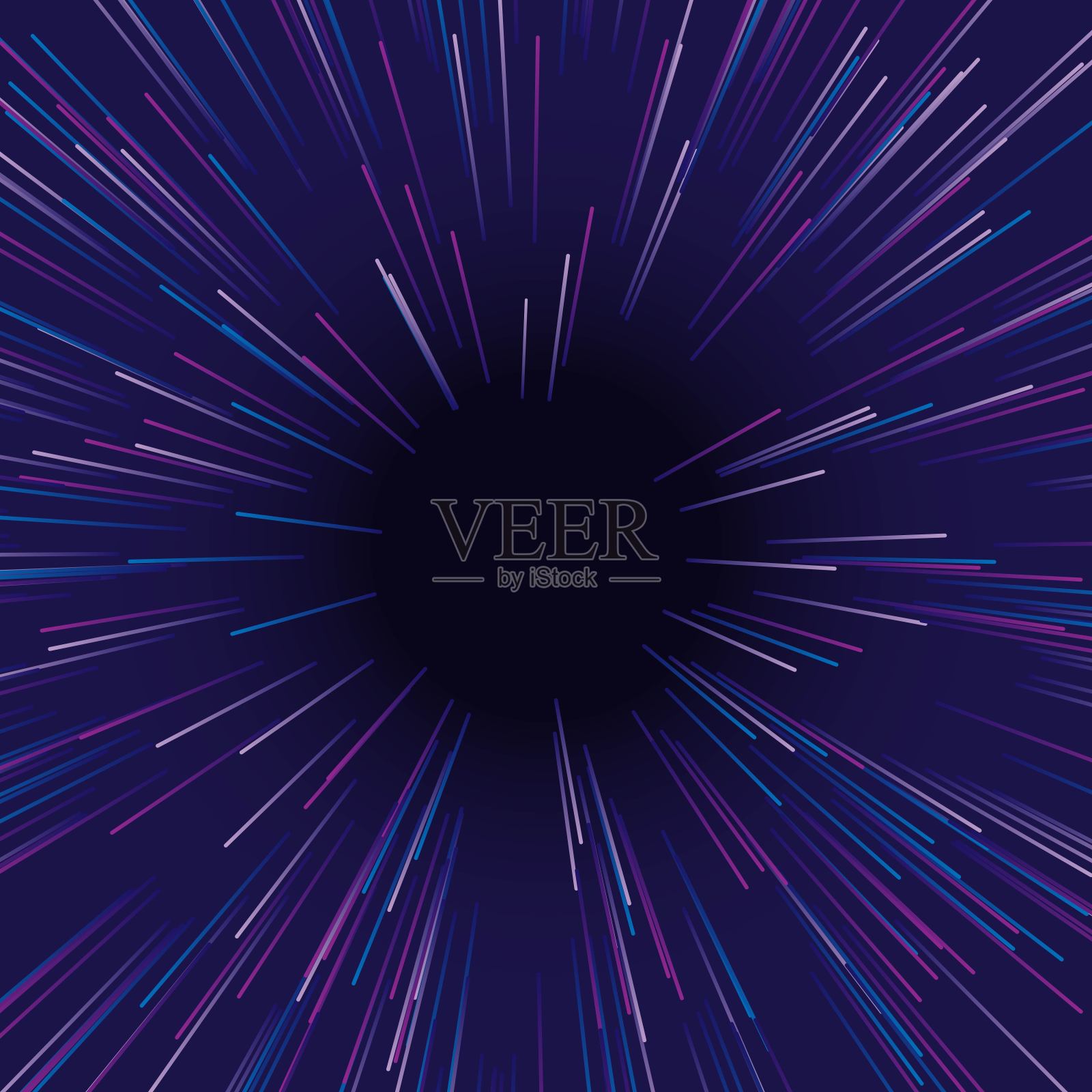 爆发蓝紫粉，中间有深洞插画图片素材