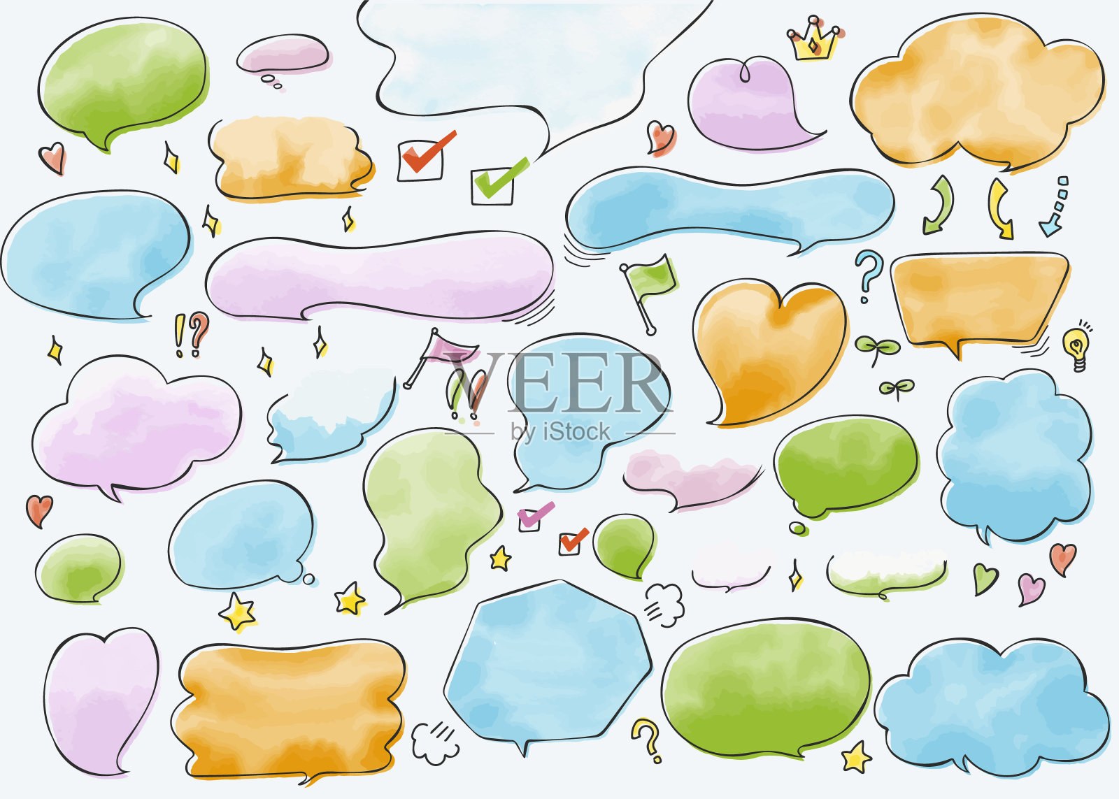 矢量手写语音泡插画图片素材