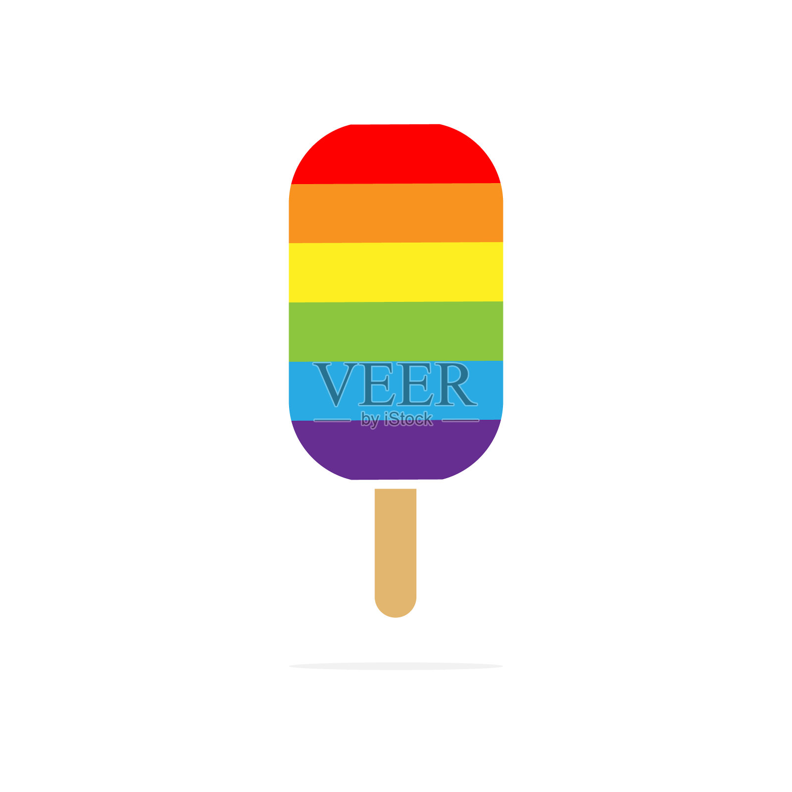 彩虹冰淇淋图标。插画图片素材