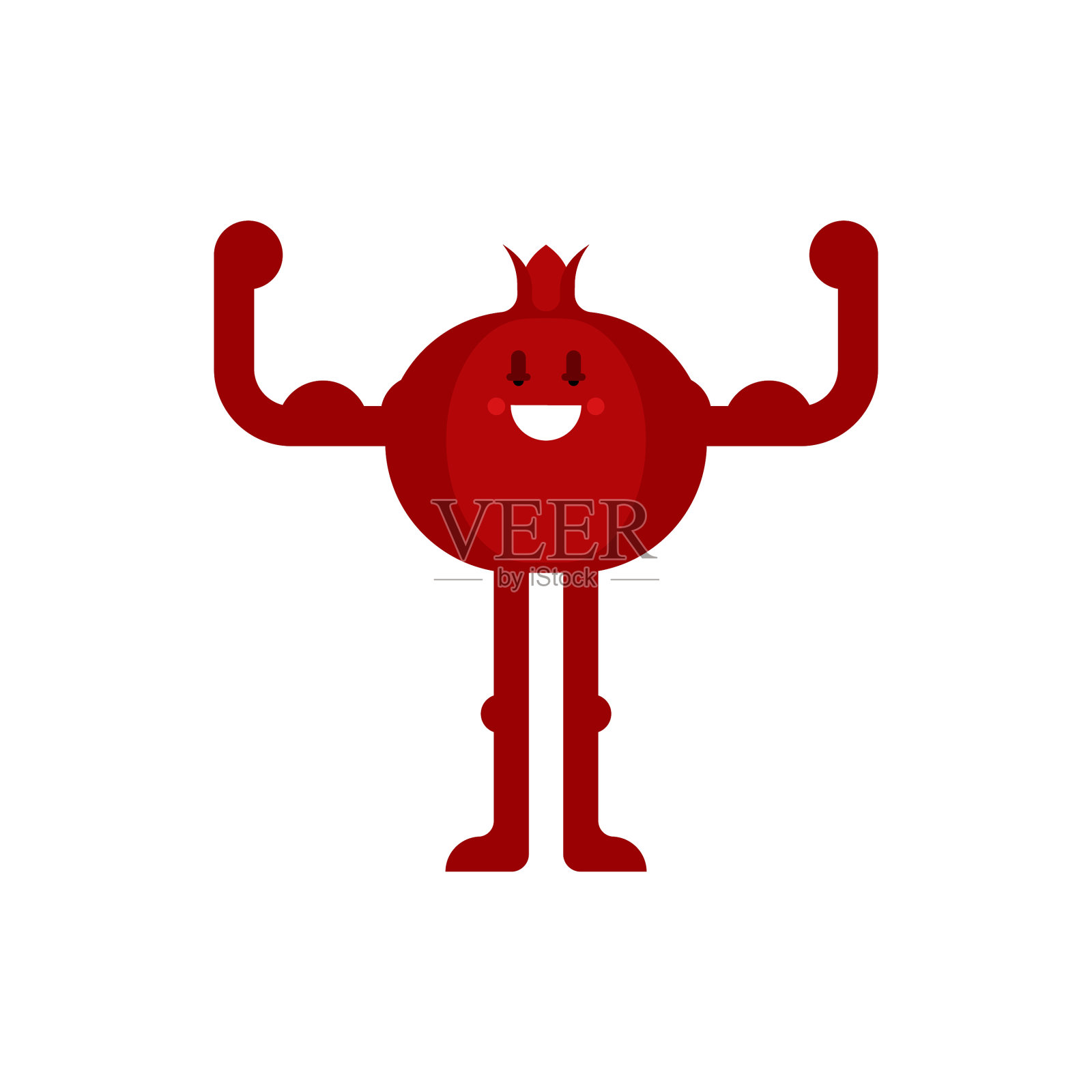 强壮有力的石榴水果健康食品插画图片素材