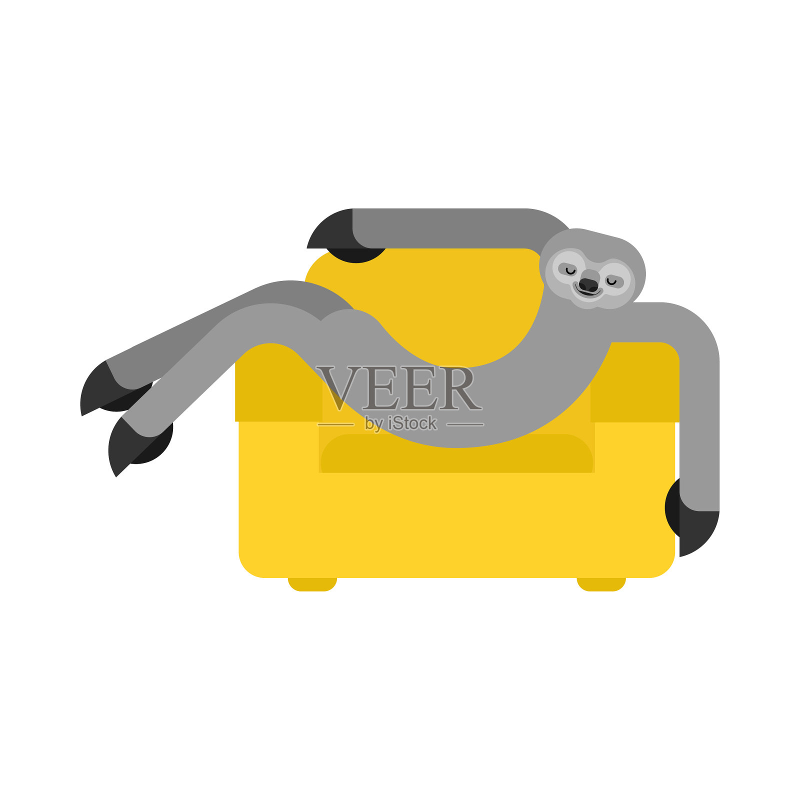 懒在椅子上的动物放松设计元素图片