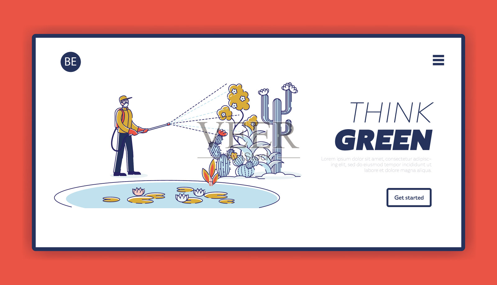 网站登陆页面园丁在防护服插画图片素材