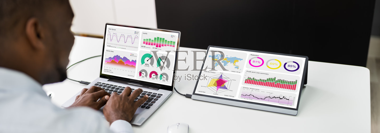 非裔美国商人分析师照片摄影图片