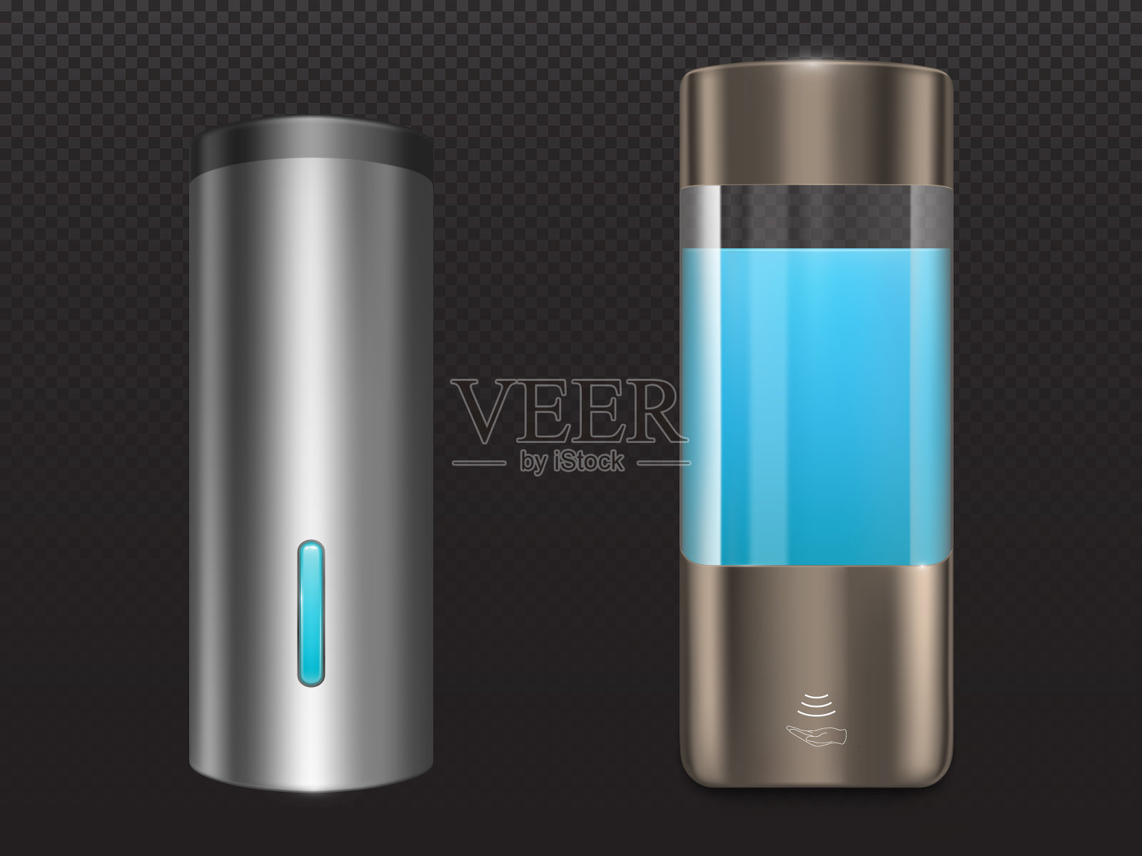 壁式抗菌肥皂消毒器插画图片素材