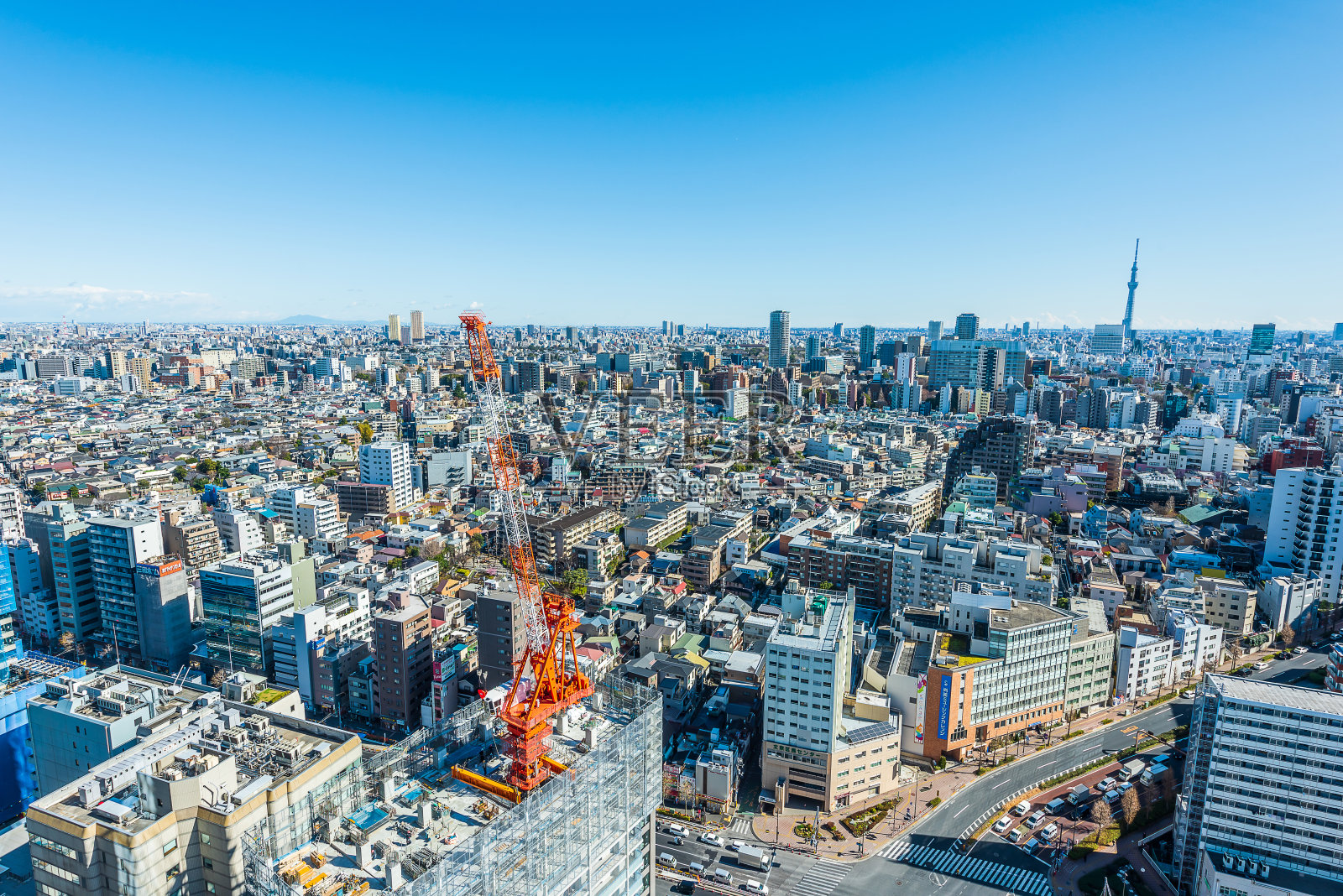 东京城市天际线，日本。照片摄影图片