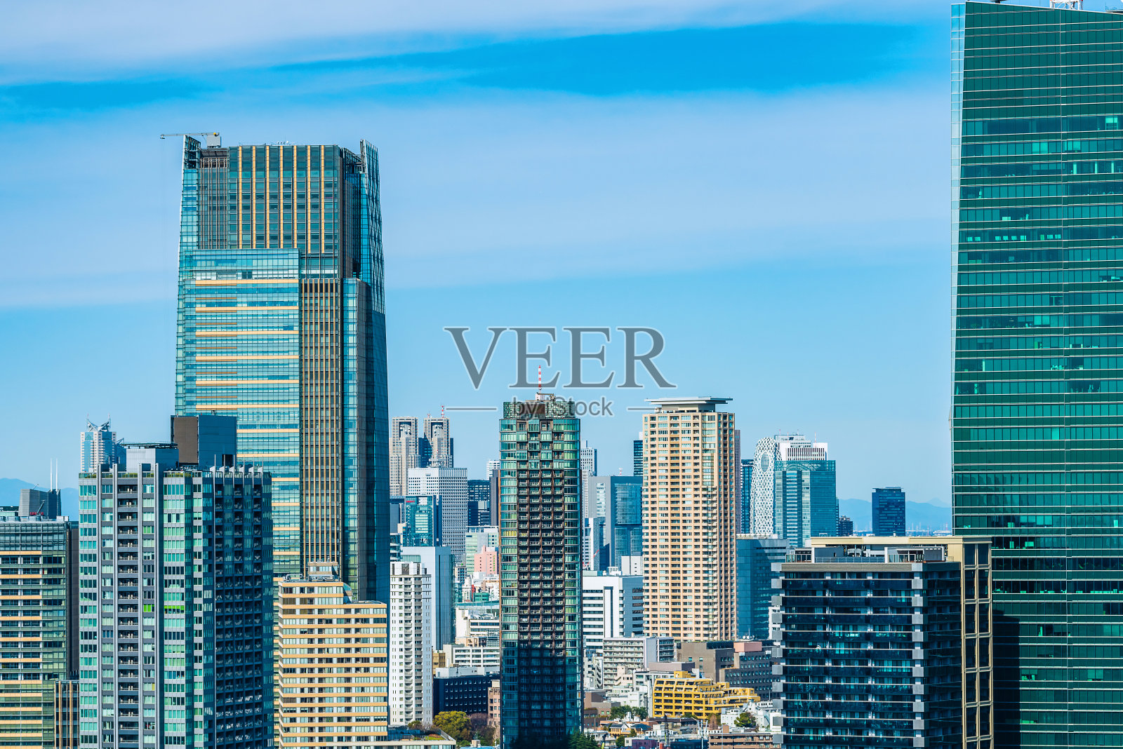 东京城市天际线，日本。照片摄影图片