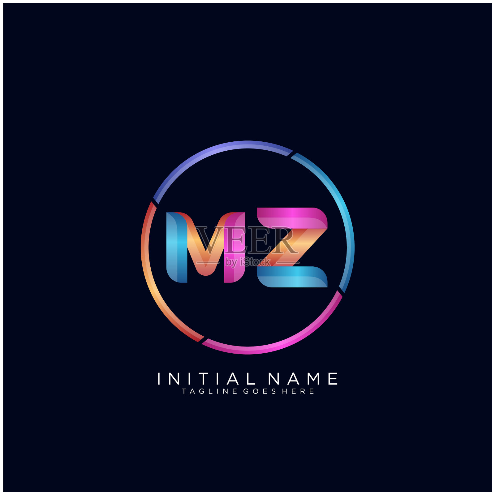 Mz字母标志图标设计模板元素插画图片素材