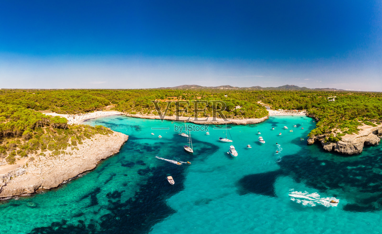 卡拉·蒙德拉戈，蒙德拉戈自然公园。Santanyi。Malorca。西班牙照片摄影图片