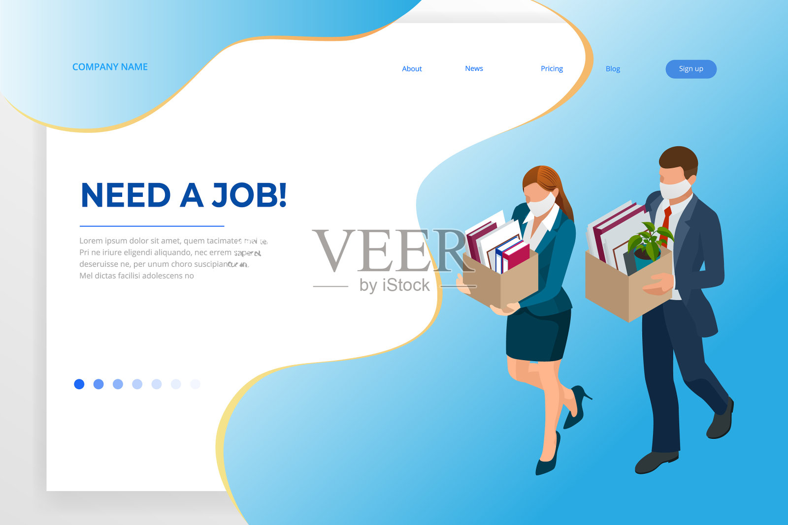 等距解雇、解雇、终止插画图片素材