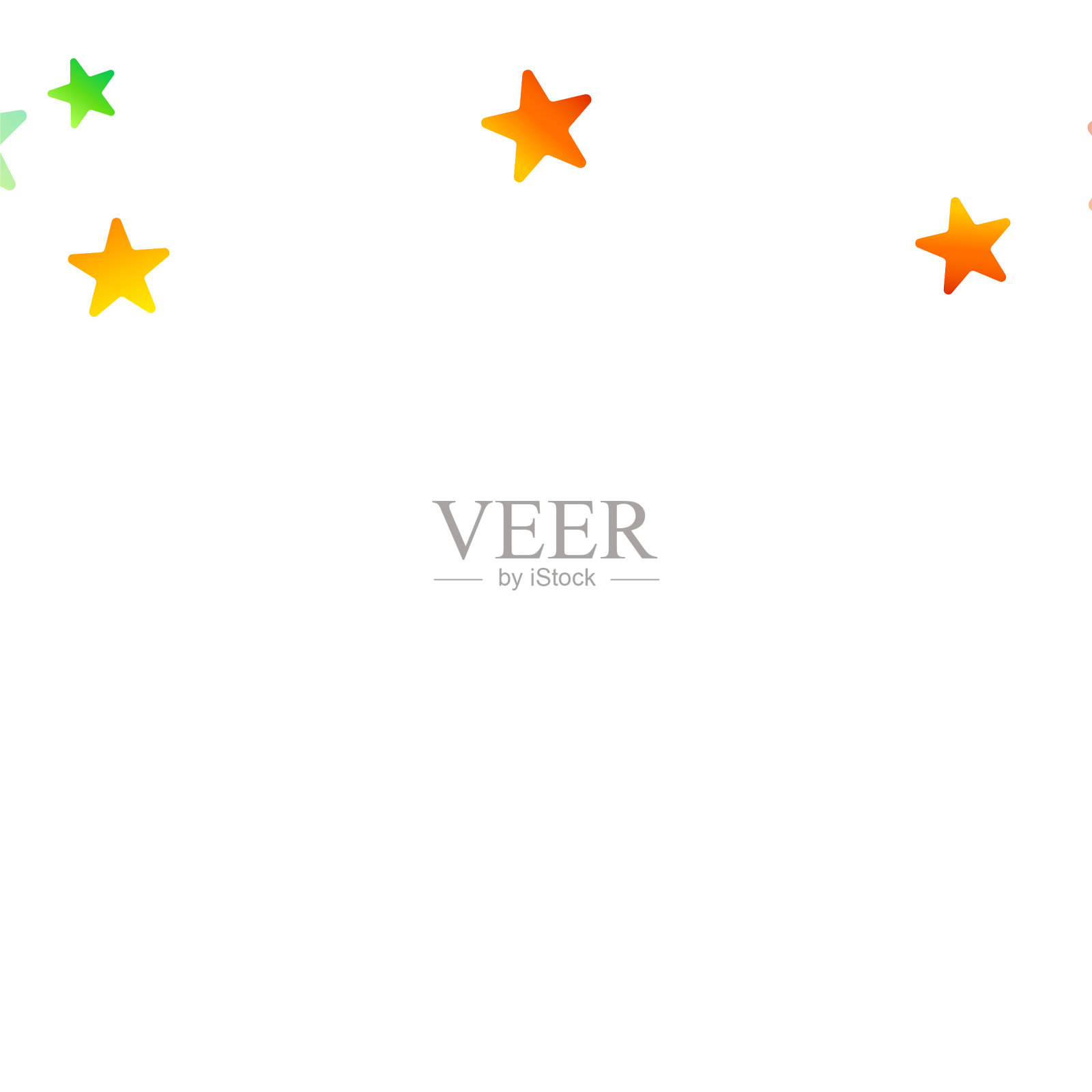 彩虹喜庆五彩缤纷，星光飘洒插画图片素材