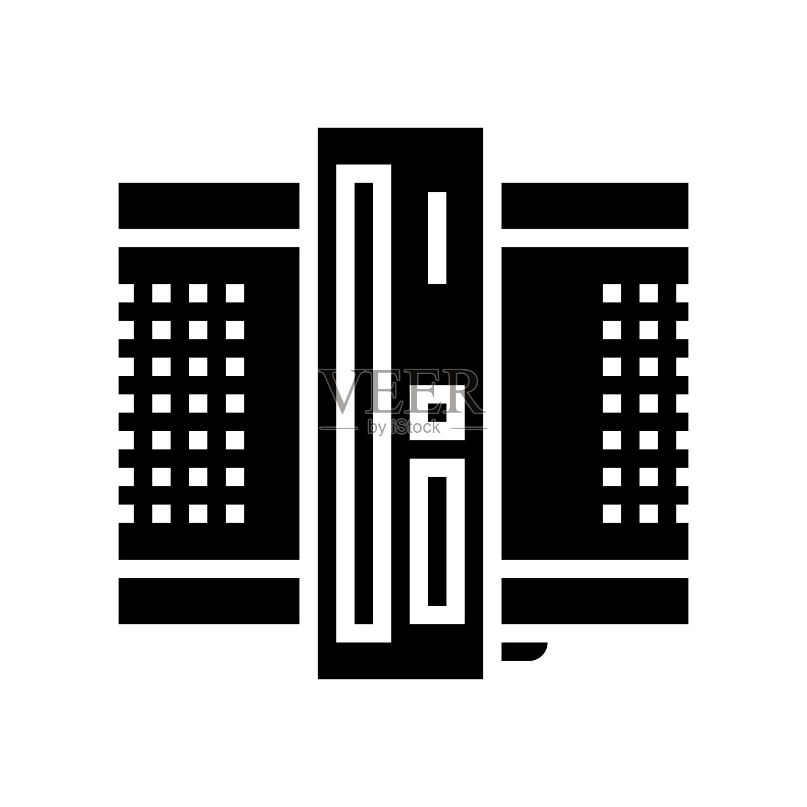 医疗制造工厂设备字形图标矢量插图图标素材