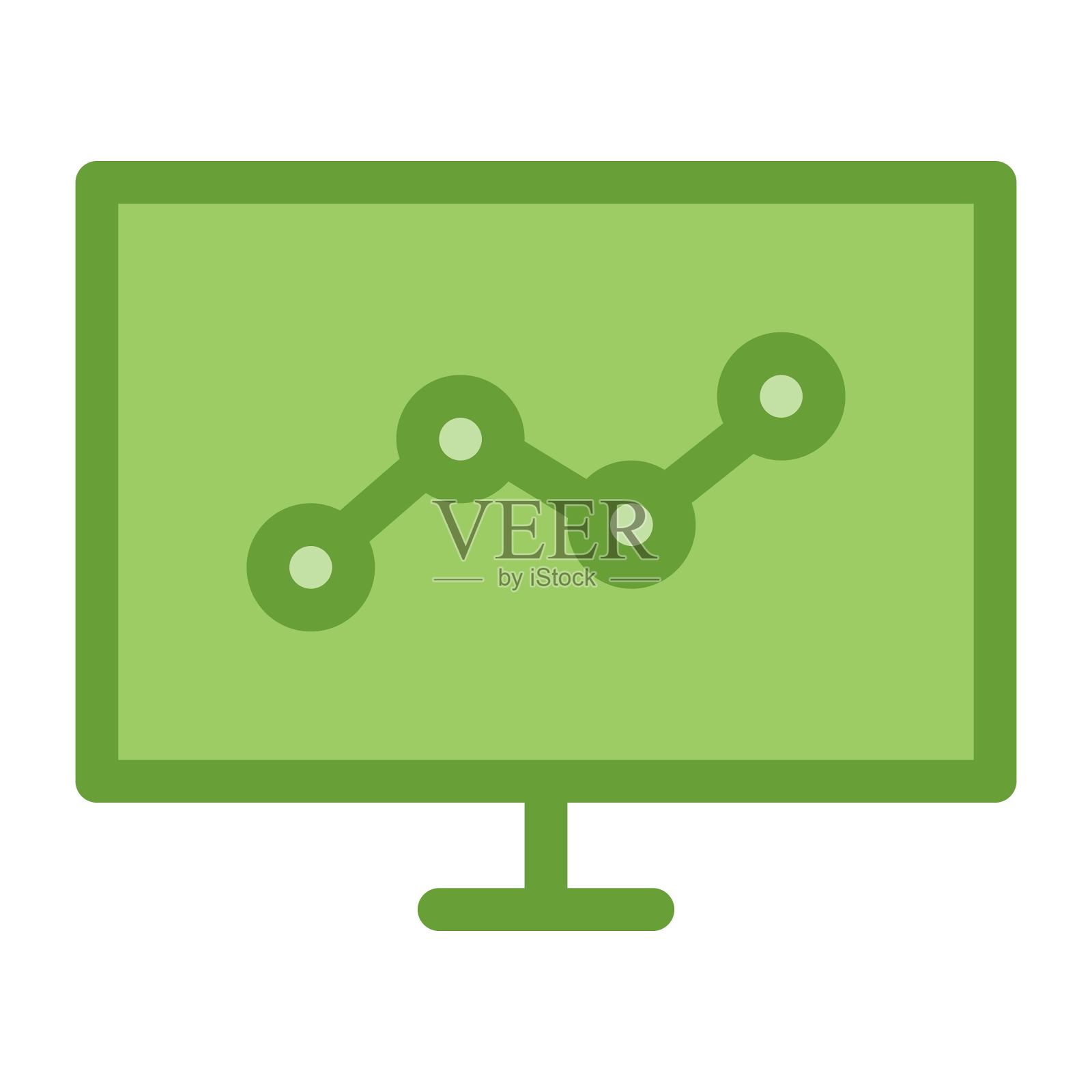 商业报告演示幻灯片插图。销售增长图表，财务分析标志。信息图的象征。插画图片素材
