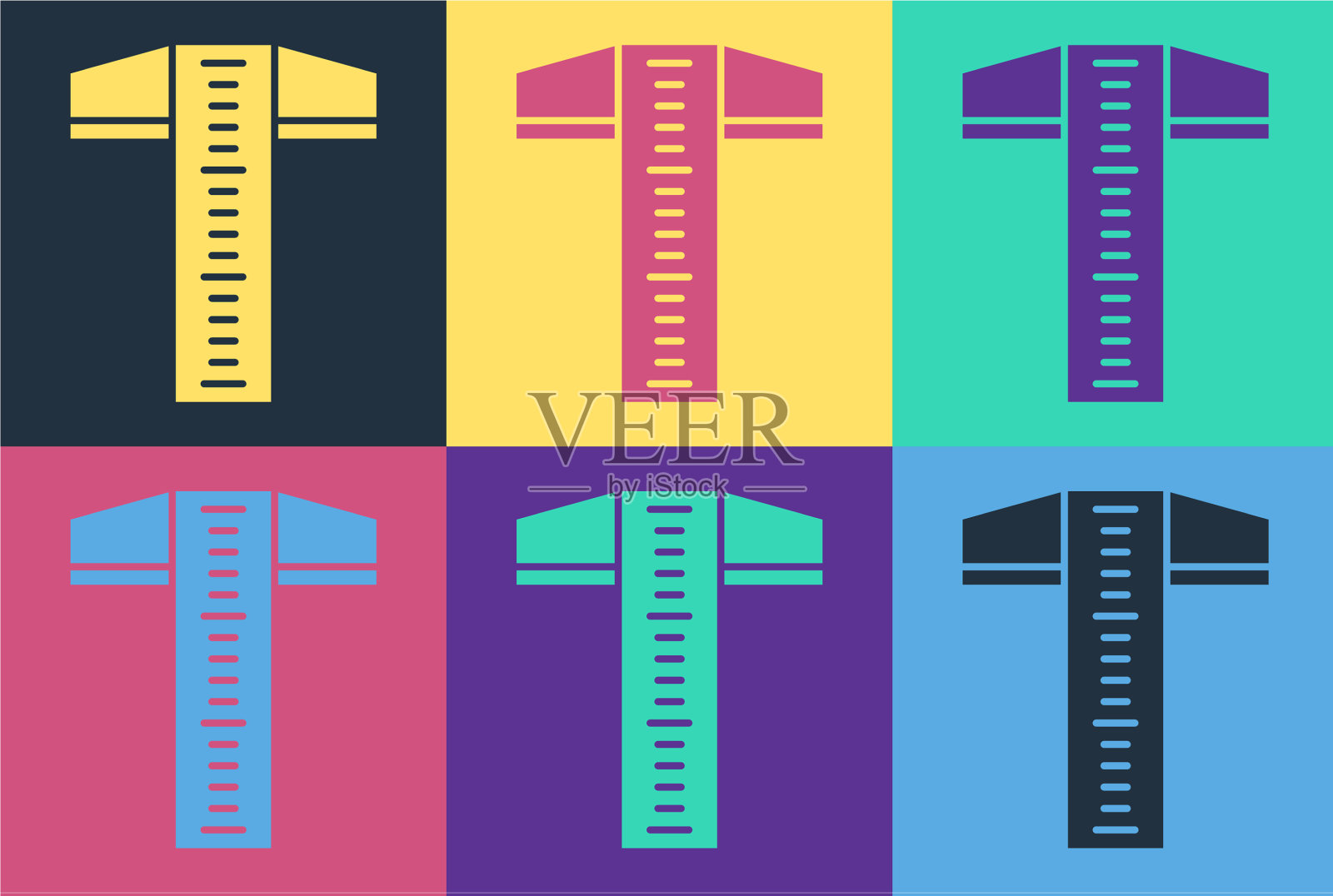 波普艺术丁字尺线专业制图插画图片素材