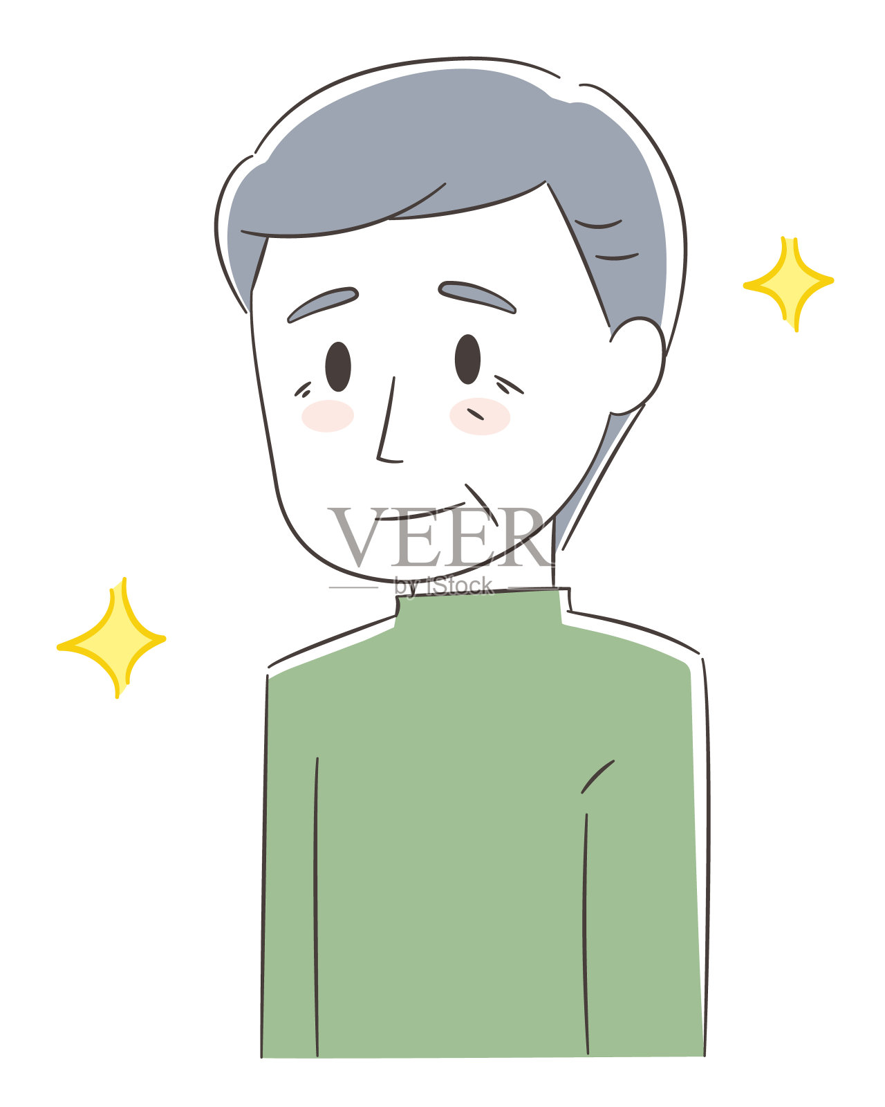 精力充沛的老人面带微笑。插画图片素材