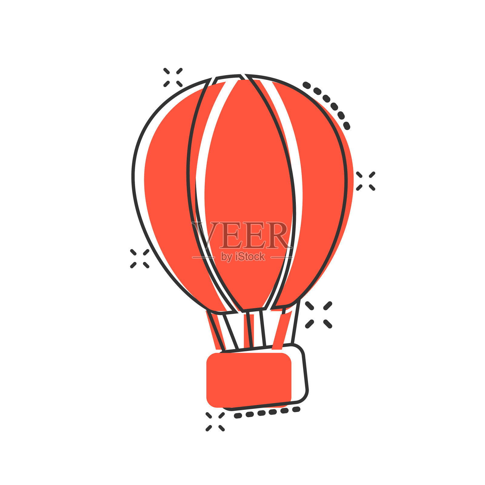 气球图标在漫画风格的气球卡通插画图片素材