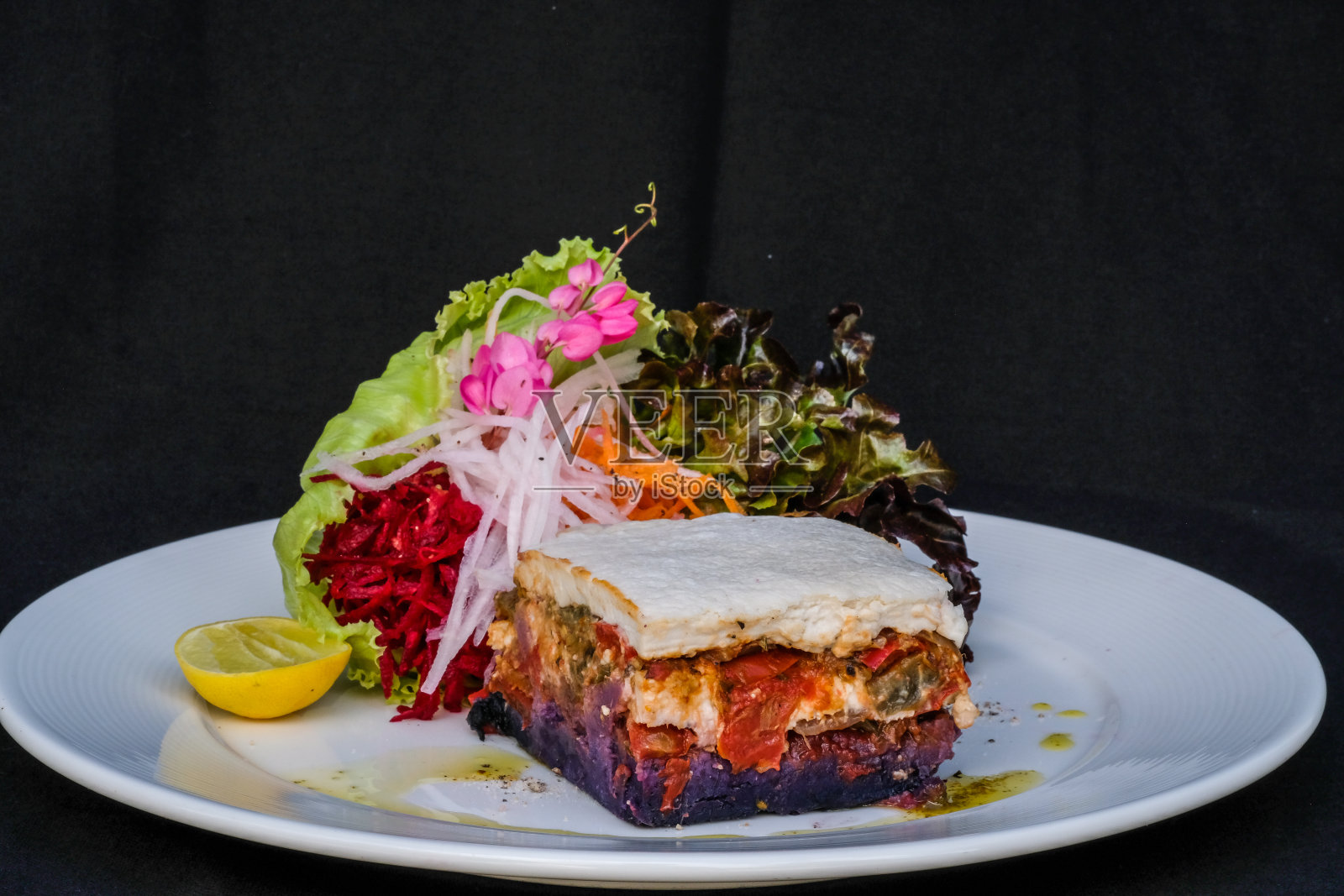 素食拉萨涅照片摄影图片