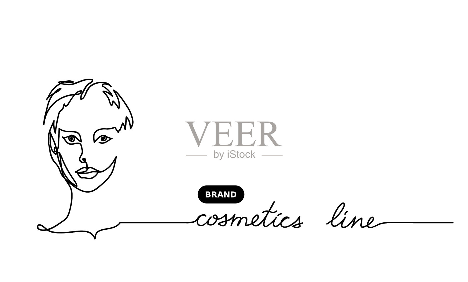 女人女孩肖像脸化妆品系列插画图片素材