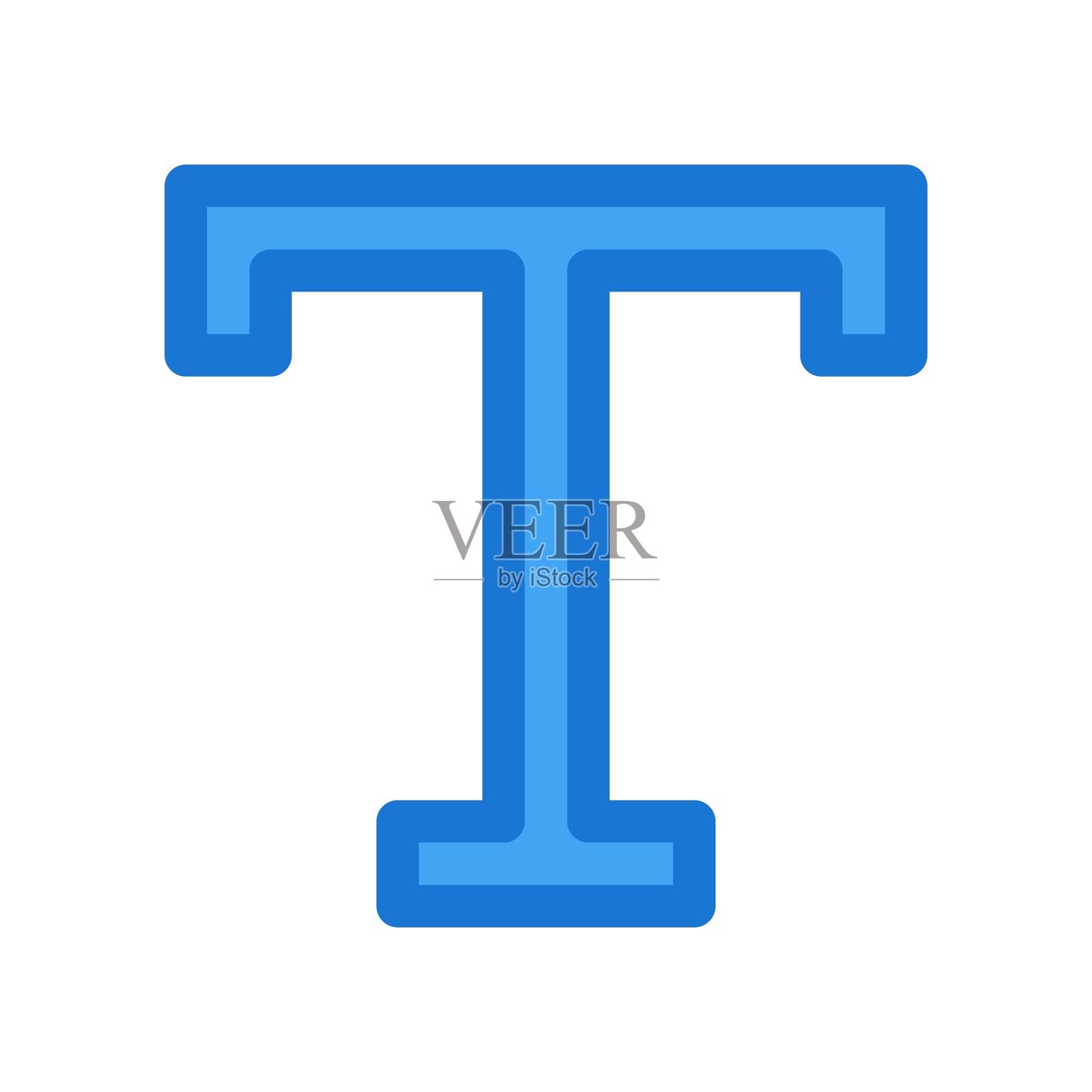 字体类型矢量图标孤立在白色背景上。图标素材