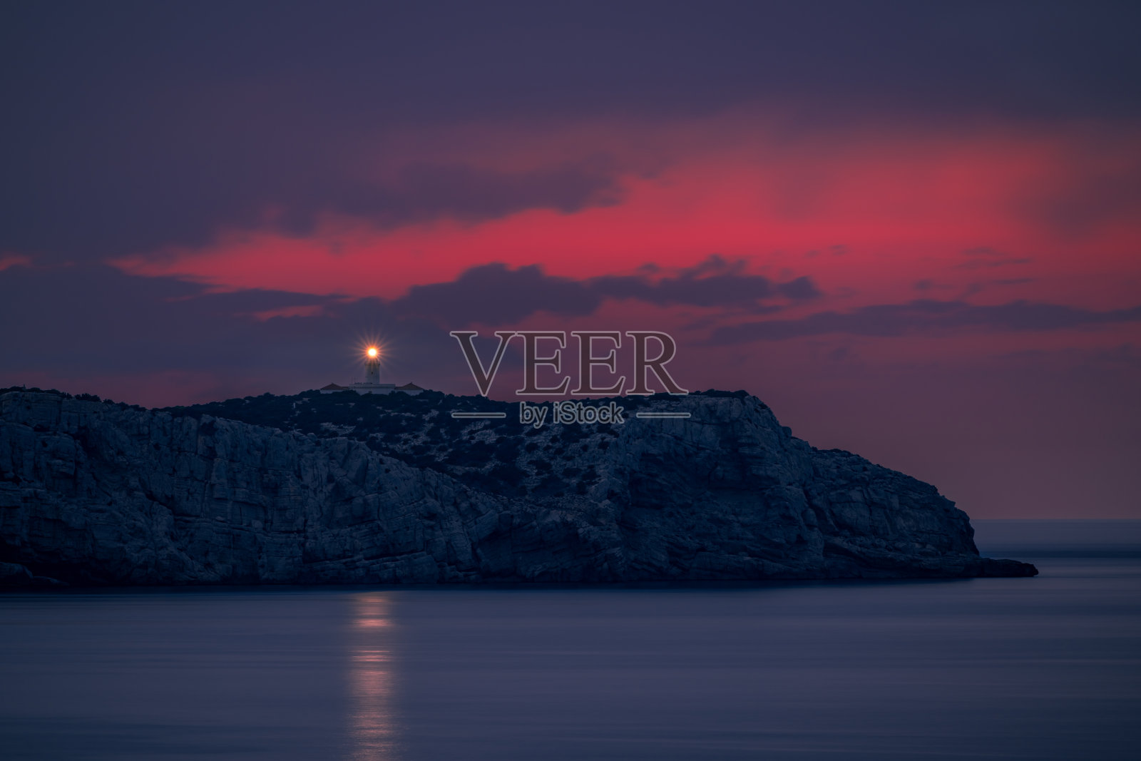 伊比沙岛日落。照片摄影图片